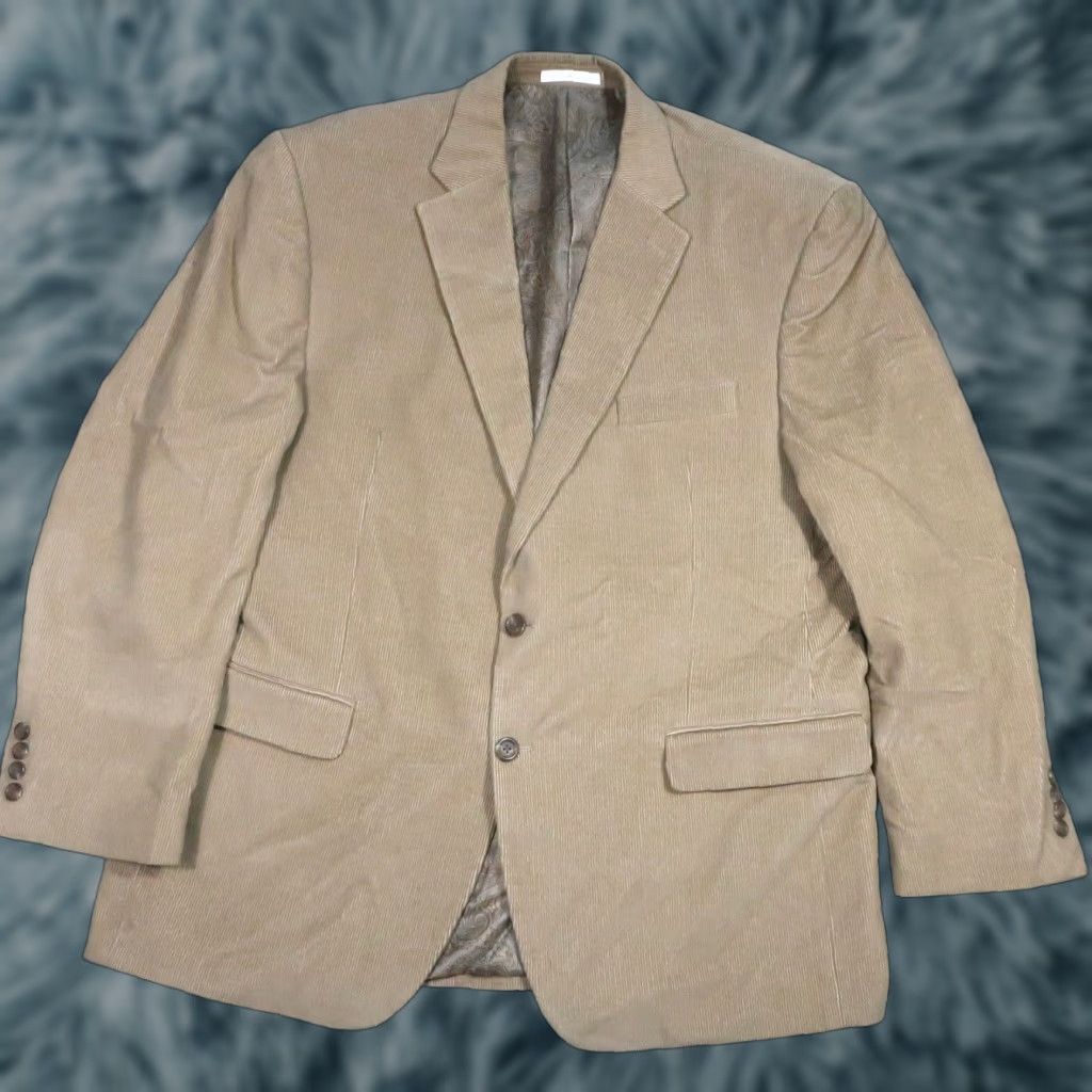 Chaps Chaps Blazer Corduroy Mens 44R Brown 2 Button Sport Coat Jacket Ralph Lauren Size 44R - 1 Thumbnail