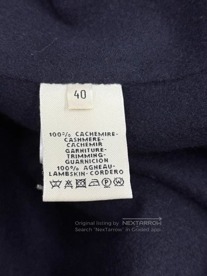 Hermes Hermes Black and Blue Faux Fur Cashmere Coat Size S / US 4 / IT 40 - 5 Thumbnail