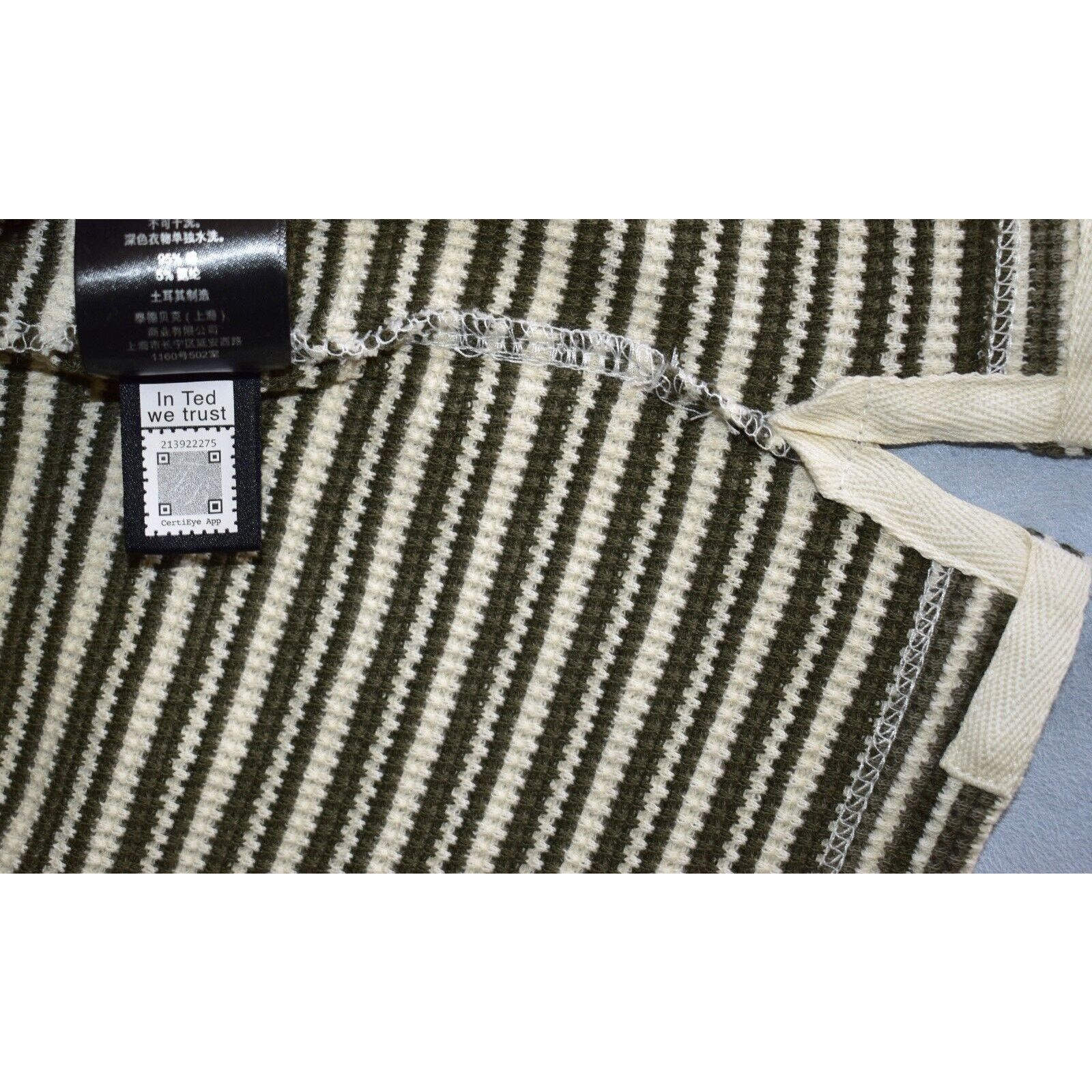 Ted Baker NWT TED BAKER Khaki Striped Textured Knit Polo Shirt 2 $175 Size US M / EU 48-50 / 2 - 7 Thumbnail