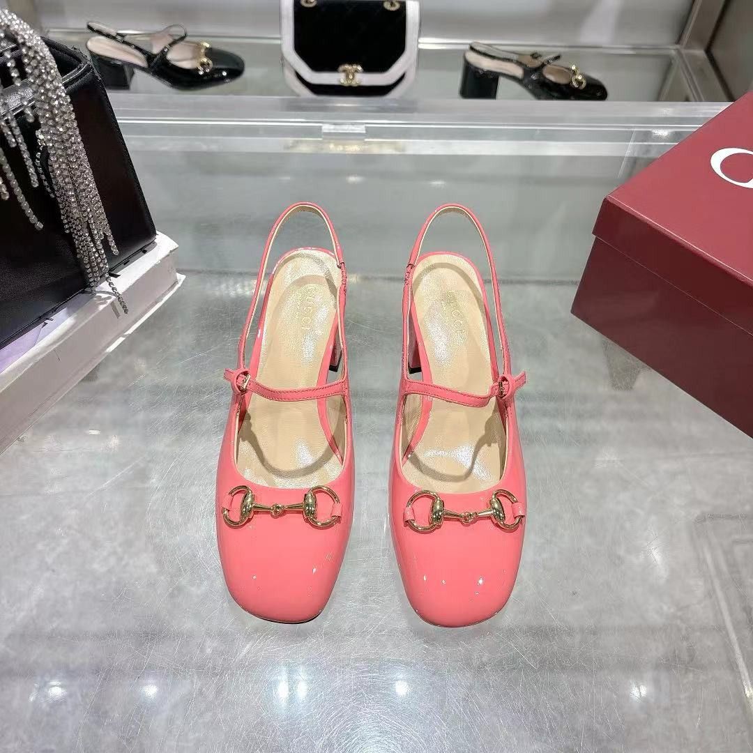 Gucci oc11z0126 Women's Horsebit Pumps in Pink Size US 8.5 / IT 38.5 - 8 Thumbnail