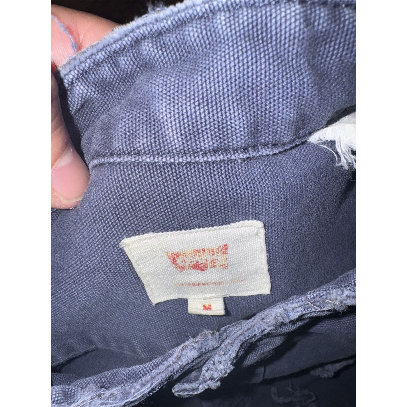 Carhartt × Levi's Levis Distressed Collarless Workwear Shirt Blue Medium 21x25 Size US M / EU 48-50 / 2 - 4 Thumbnail