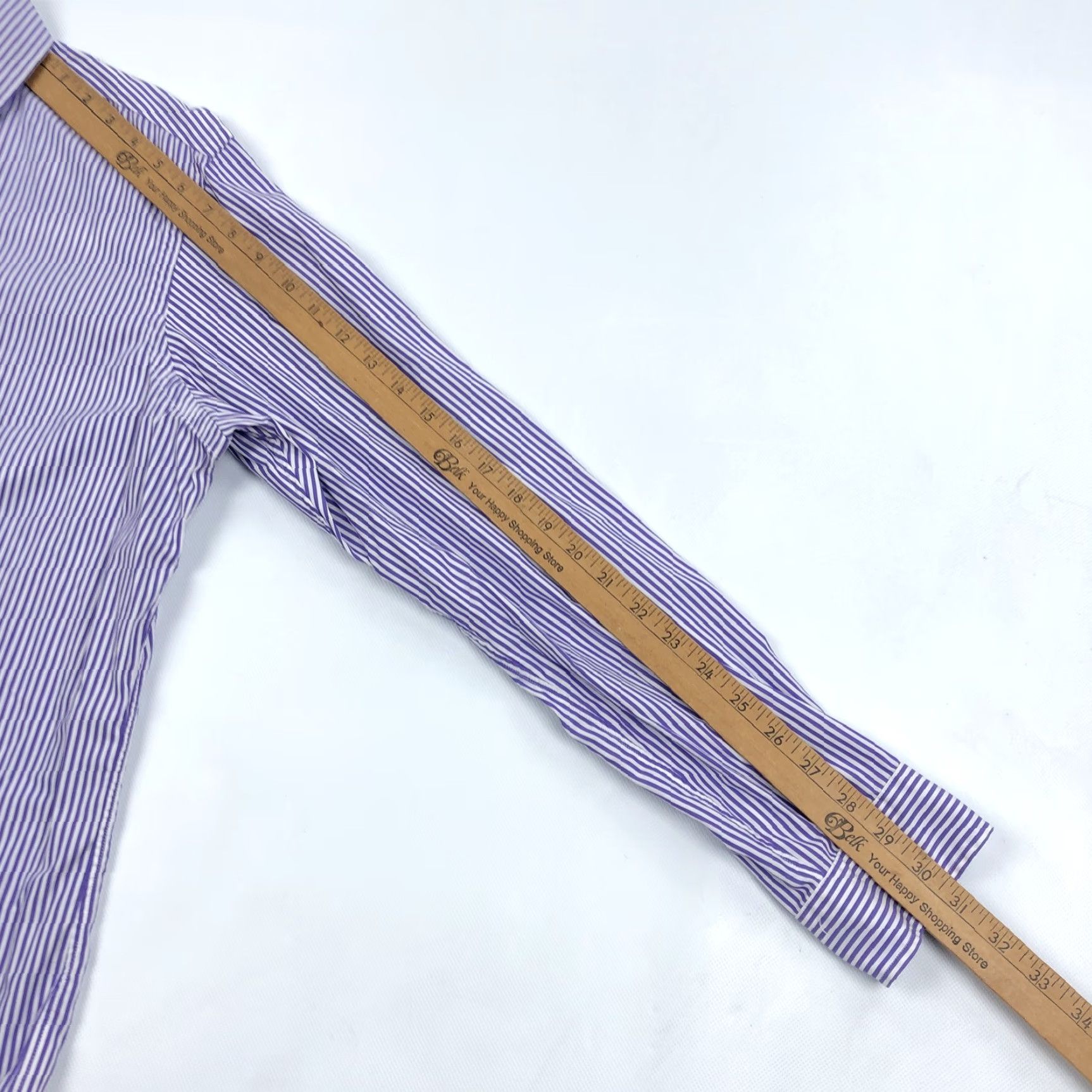 Ralph Lauren Ralph Lauren Shirt Button-Down Stripe Long Sleeve Purple White 100 Cotton L Womens? Mens? (adapt) Size US L / EU 52-54 / 3 - 7 Thumbnail