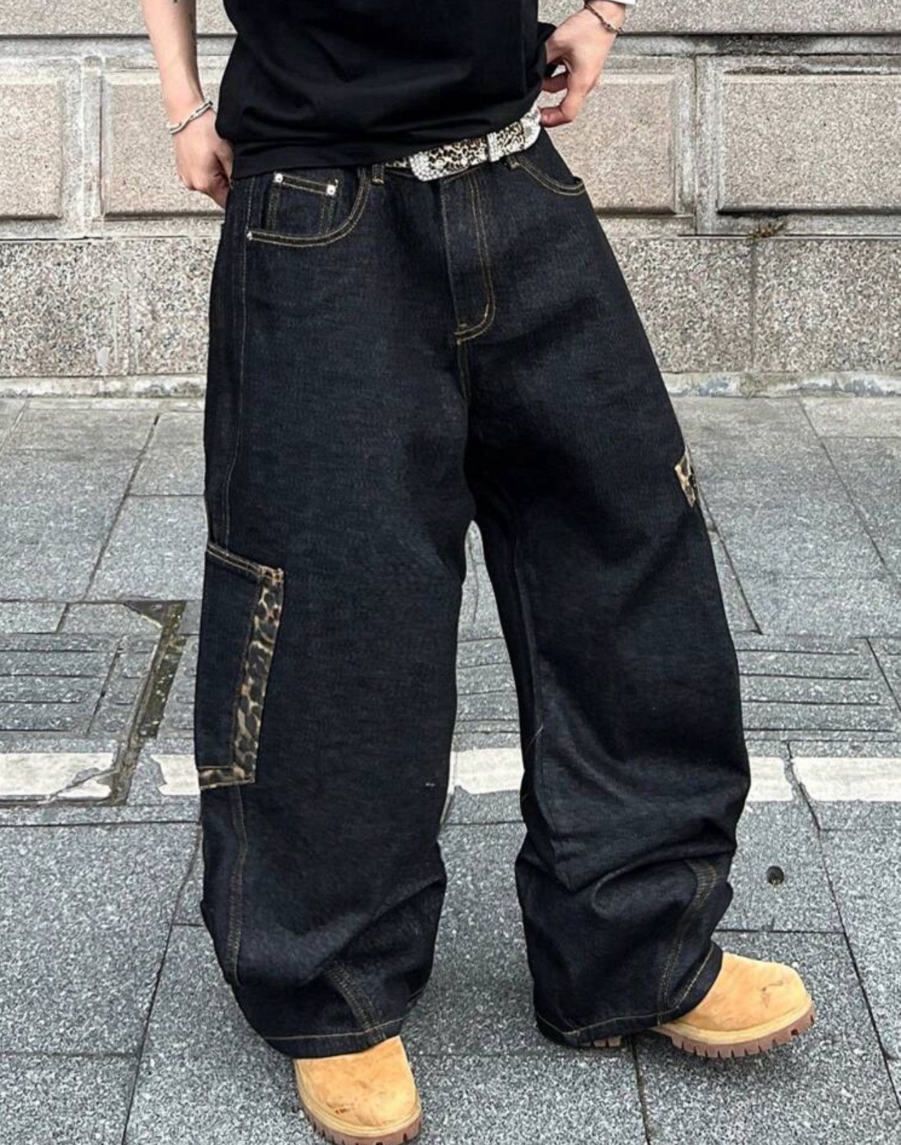 Jean Fukuoka x Hioki Baggy Patcwork Wide Leg Jeans Size US 33 - 10 Thumbnail