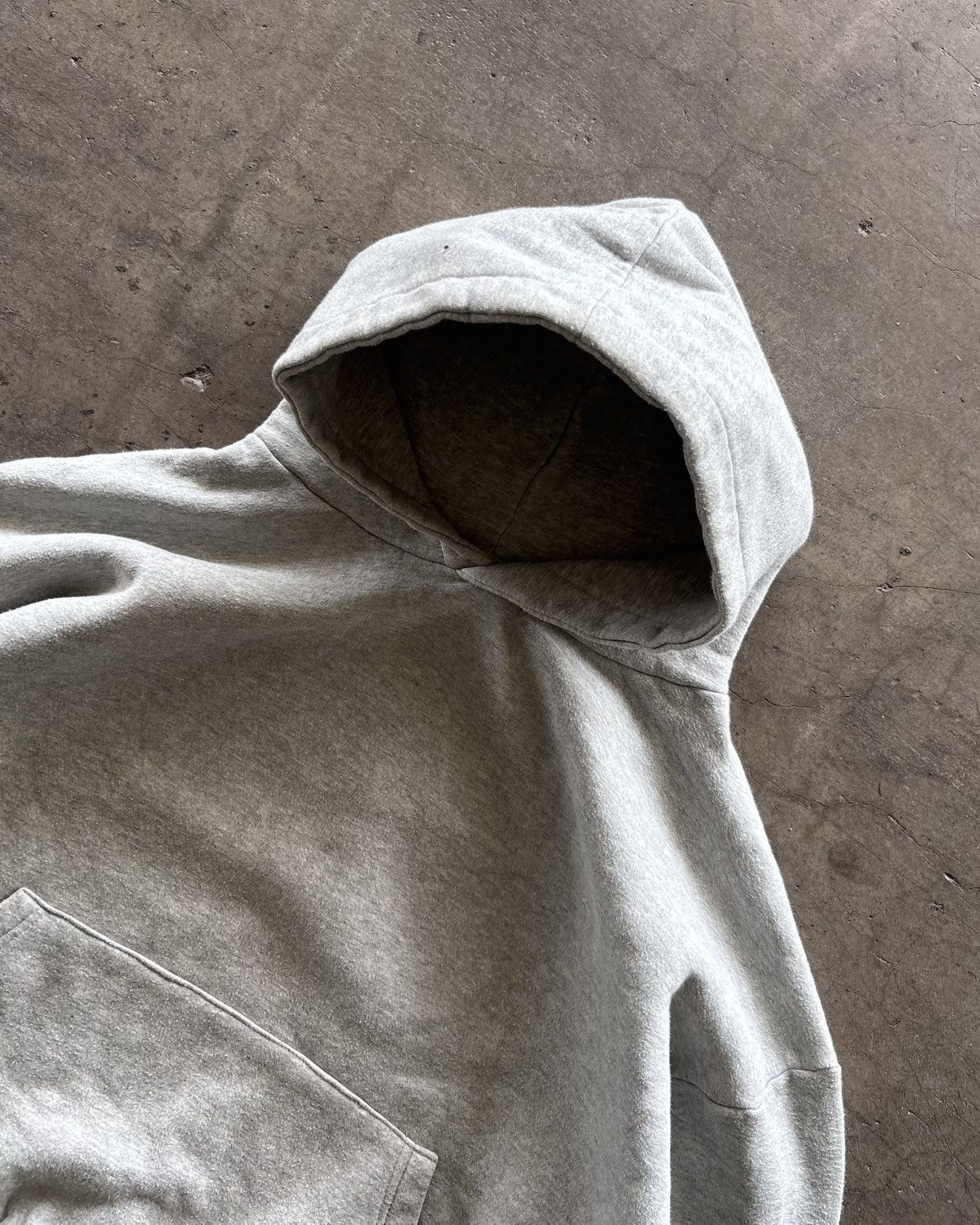 Russell Athletic 2000s Heavyweight Heather Grey Blank Boxy Hoodie Size US M / EU 48-50 / 2 - 3 Thumbnail