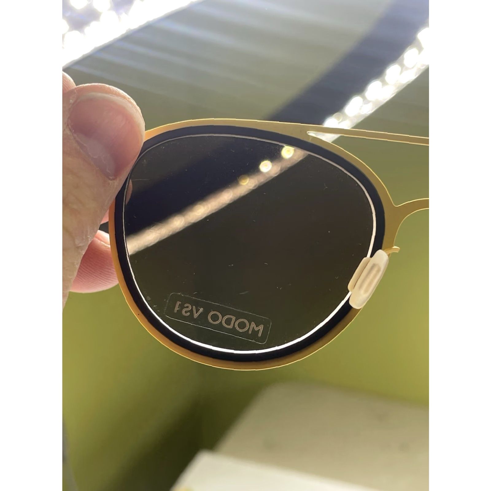Vintage VINTAGE Modo Polarized Men's Sunglasses Trotter Aviator Titanium Gold 50-22-140 Zeiss Black Green UV 100% Japan Mens Size ONE SIZE - 5 Thumbnail