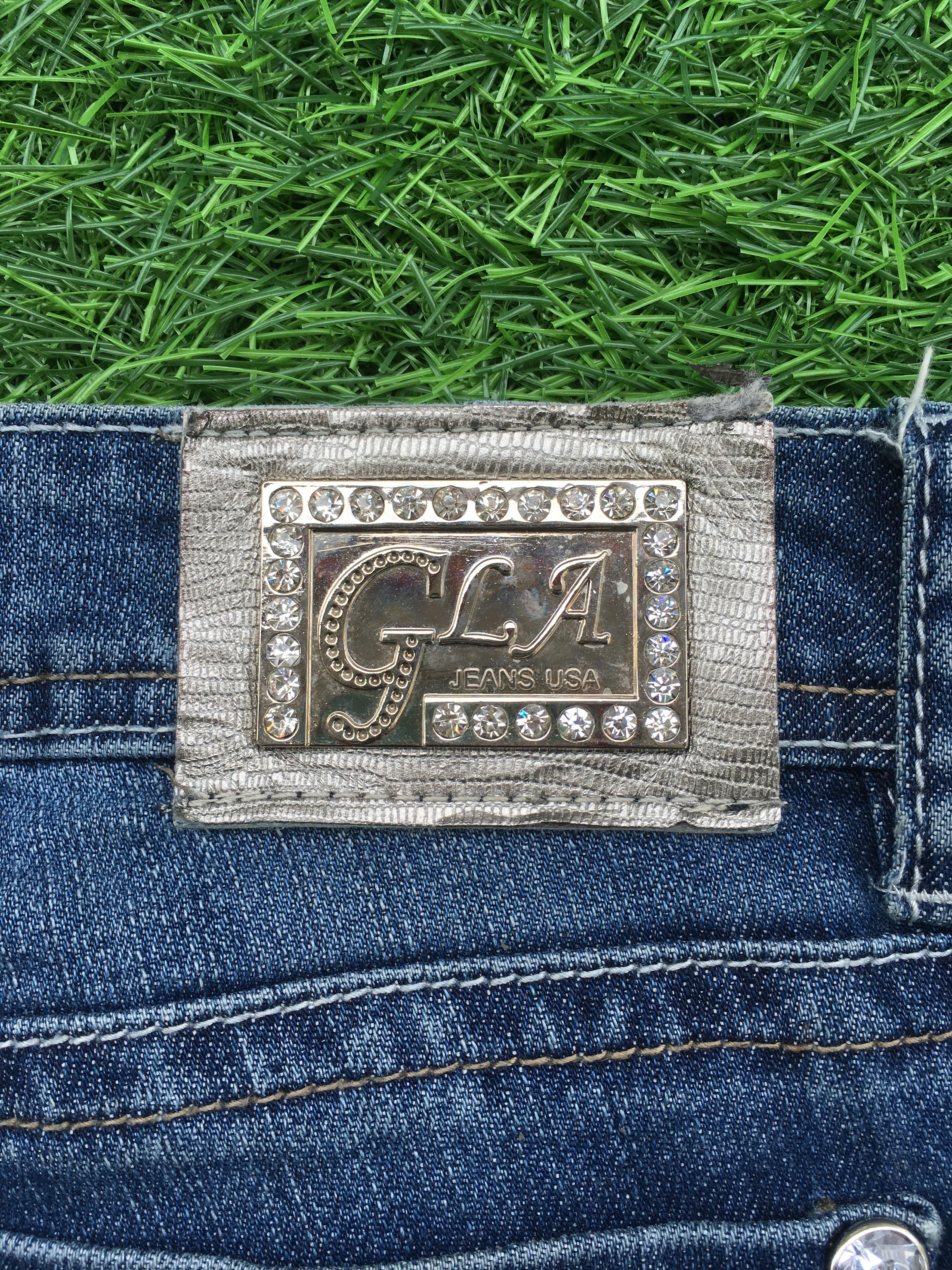 Grace in LA × Jean low-rise embellished embroidered signature boot jeans D-976 Size 26" / US 2 / IT 38 - 9 Thumbnail