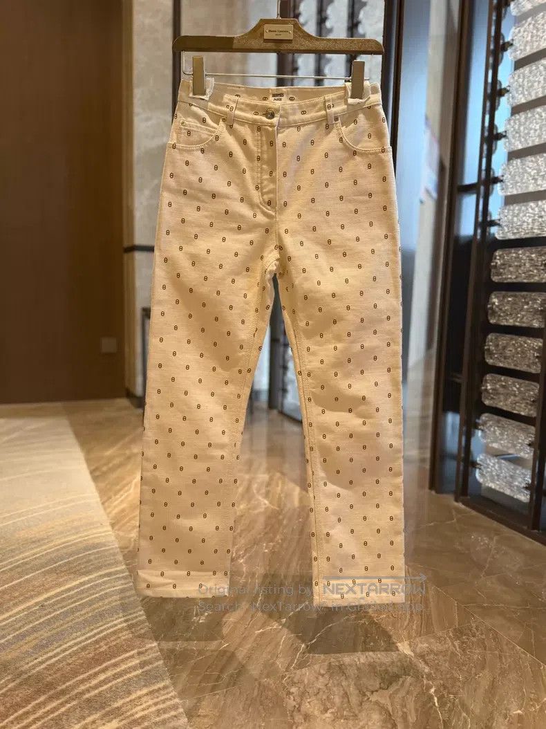 Hermes Hermes Pig Nose Full Print Denim Pants Size 42" / US 20 - 1 Thumbnail