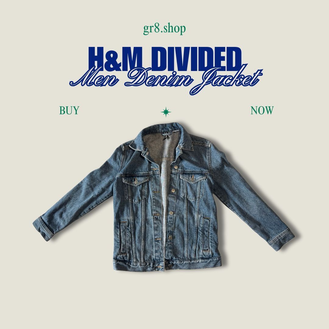 H&M H&M Divided Mens Denim Jacket Size 2 Classic Blue Casual Sty Size US S / EU 44-46 / 1 - 1 Thumbnail