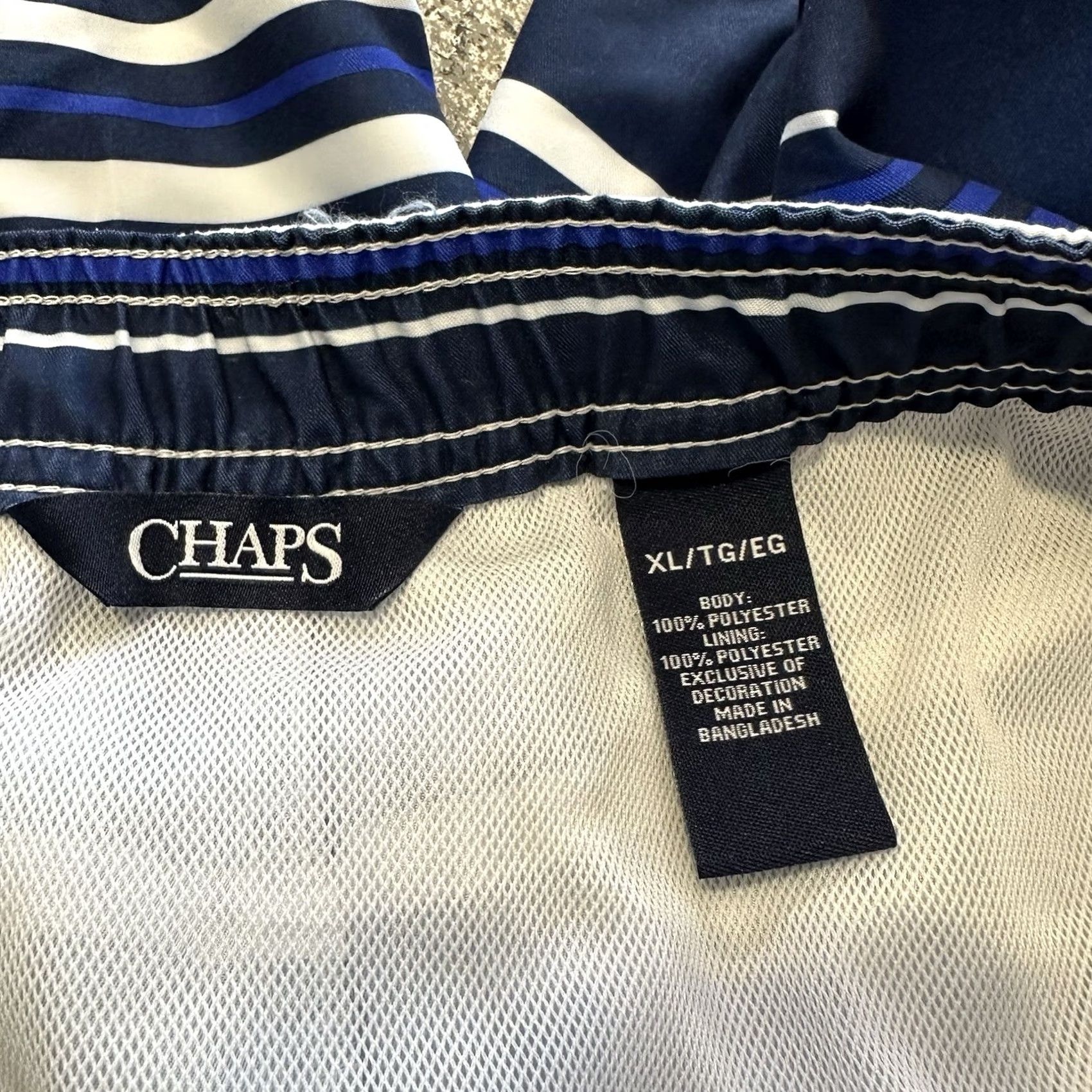 Chaps Chaps Stripped Navy Blue XL Boardshorts Trunks Shorts Pockets Lined Mens Size US 36 / EU 52 - 5 Thumbnail