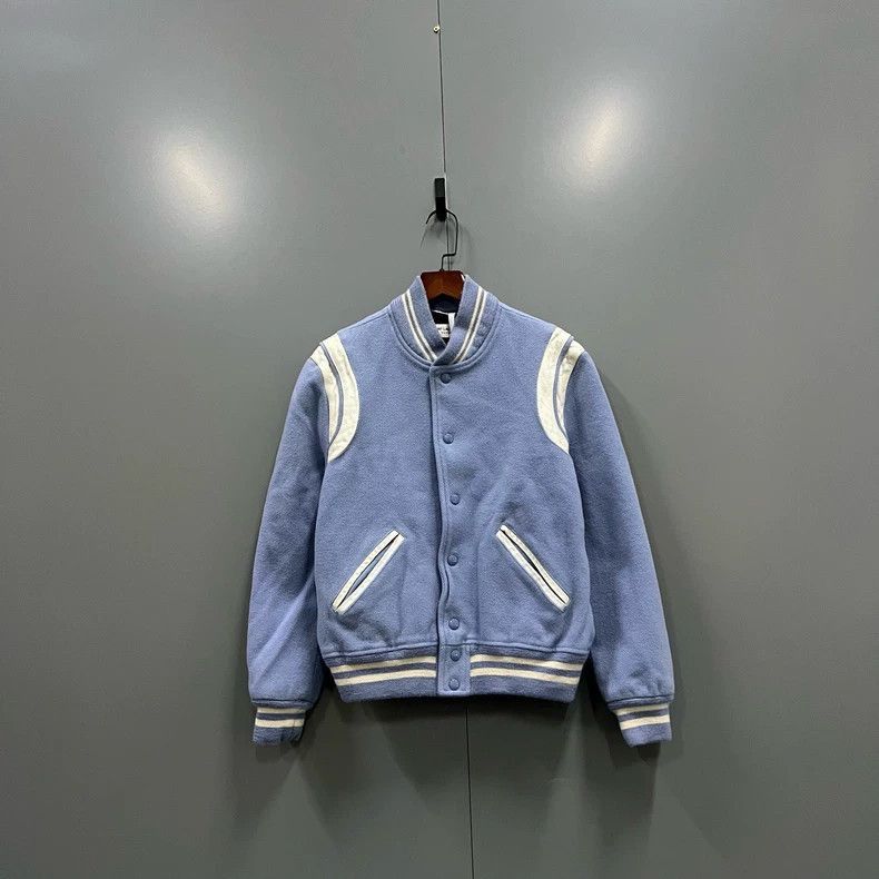Saint Laurent Paris Saint Laurent Blue Baseball Jacket-2506 Size US L / EU 52-54 / 3 - 1 Thumbnail