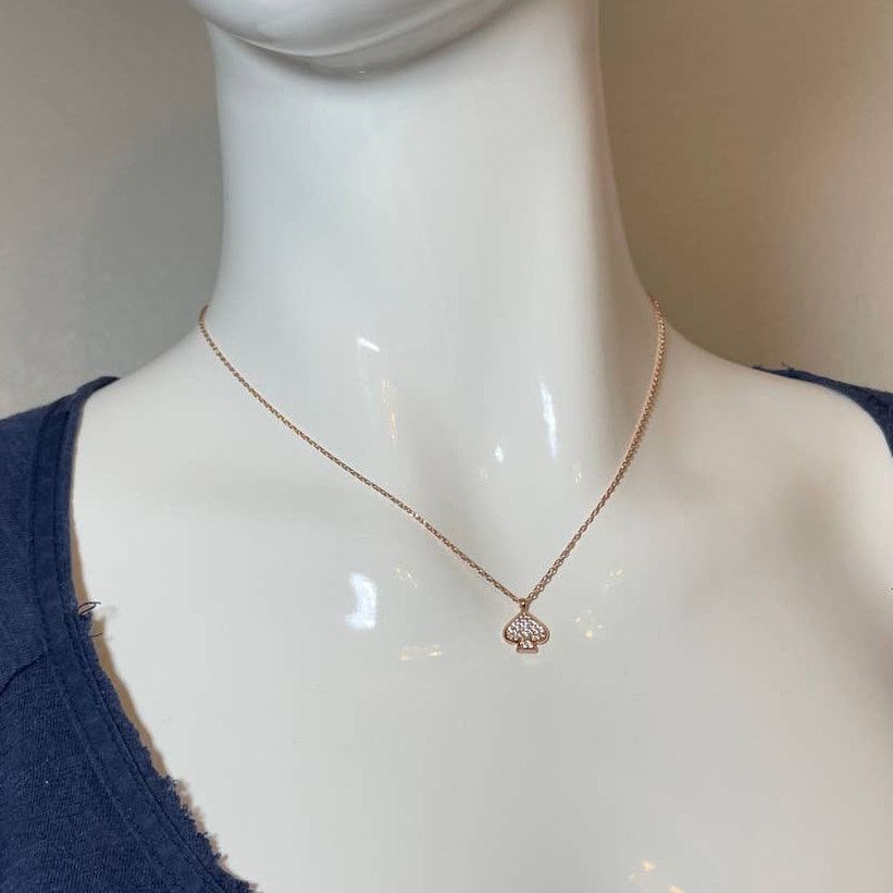 Kate Spade Kate Spade Rose Gold Everyday Spade Pave Mini Necklace Size ONE SIZE - 1 Thumbnail