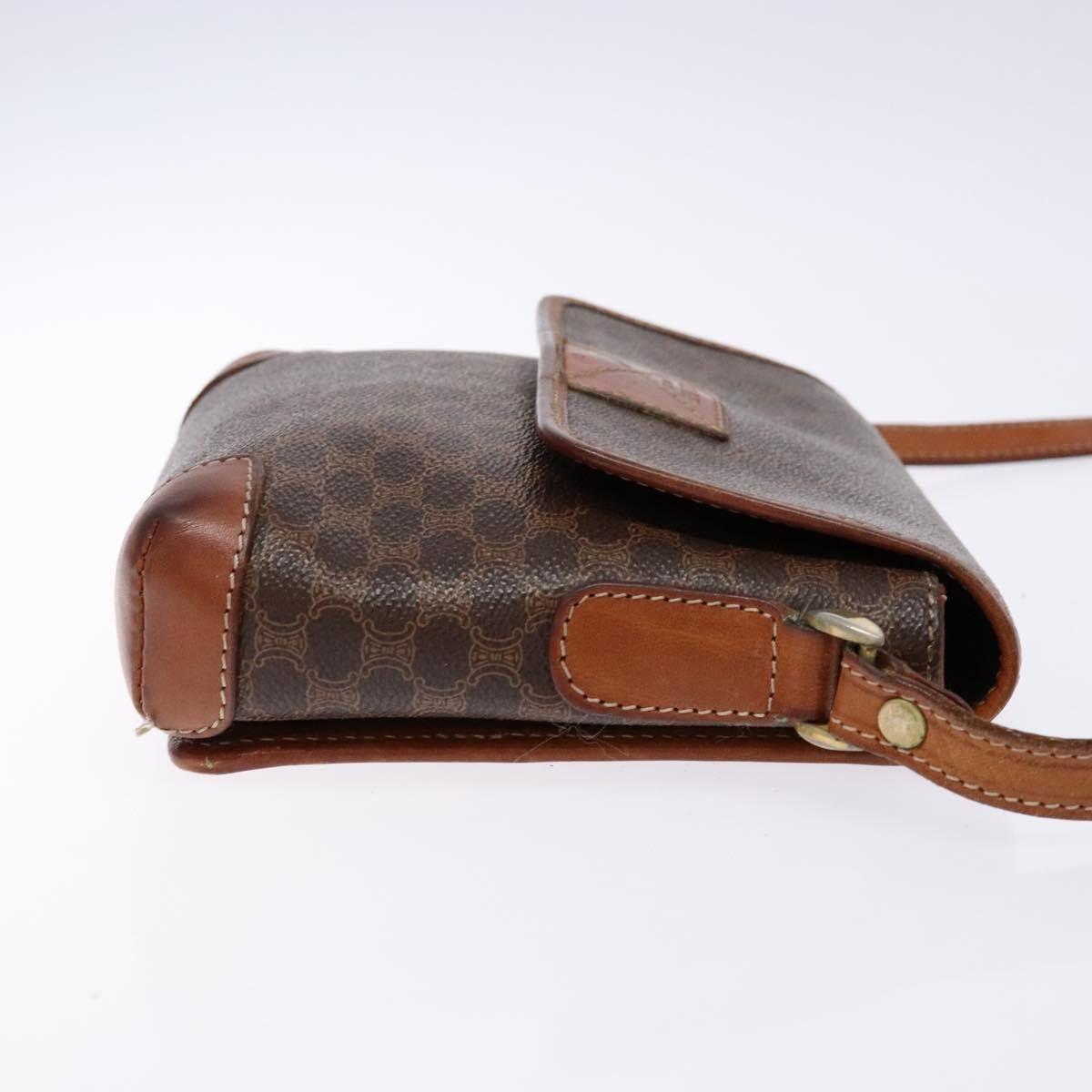 Celine CELINE Macadam Canvas Shoulder Bag Pvc Brown Gold Size ONE SIZE - 4 Thumbnail