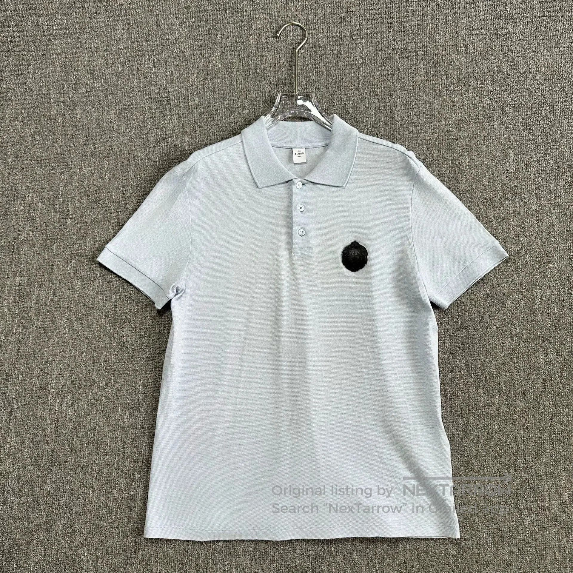Berluti Berluti Light Blue Logo Polo Shirt. Size US S / EU 44-46 / 1 - 1 Thumbnail