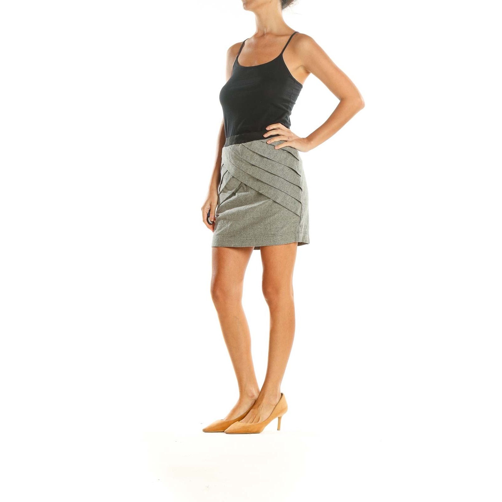 Urban Outfitters Silence + Noise | Gray Solid Chic Pencil Skirt | Medium Size 28" / US 6 / IT 42 - 3 Thumbnail