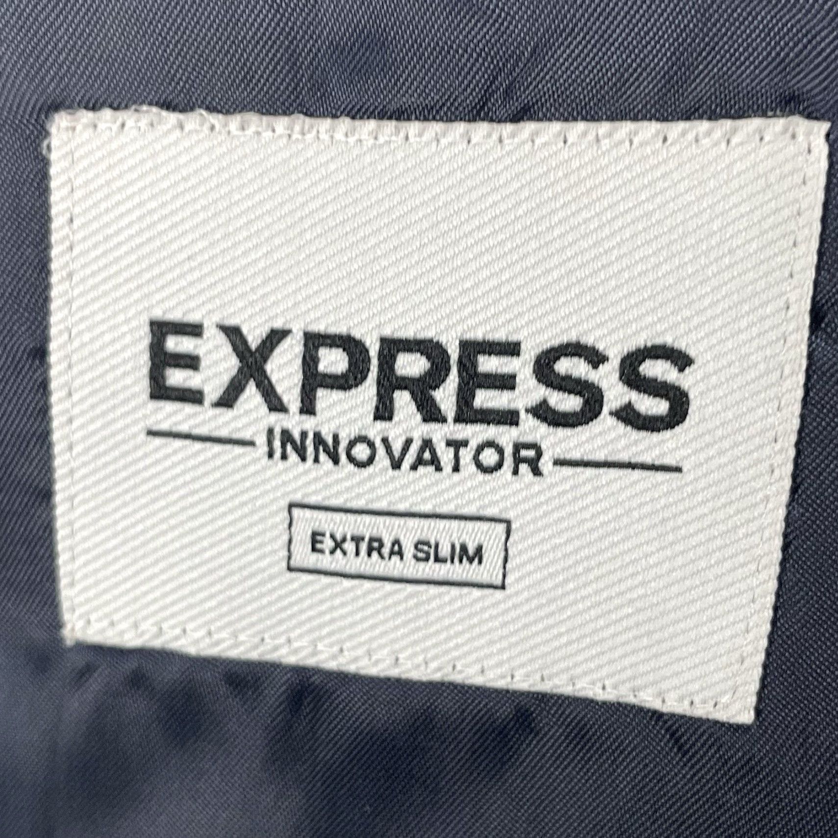 Express Express Blue Wool Blend Extra-Slim 2 Button Vented Blazer Pant Suit 40 Mens Regular Jacket Front Back Measurements 2 Piece Vintage No-Defects Size 40R - 3 Thumbnail