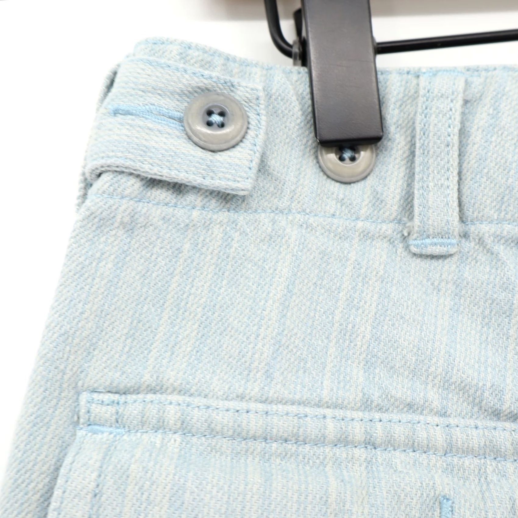 THE GREAT The Great Shorts Light Blue Utility Soft Denim High Waisted Summer Raw Hem Sz 29 Women Size 29" - 3 Thumbnail