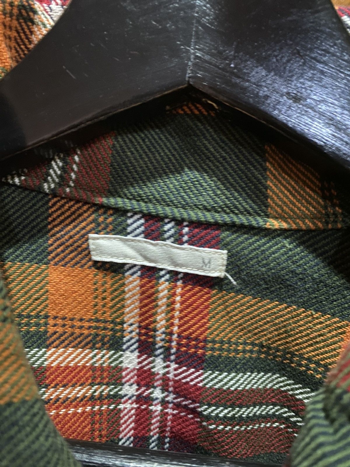 GU Vintage GU Japan Flannel Shirt Green Orange Plaid Medium Size US M / EU 48-50 / 2 - 6 Thumbnail