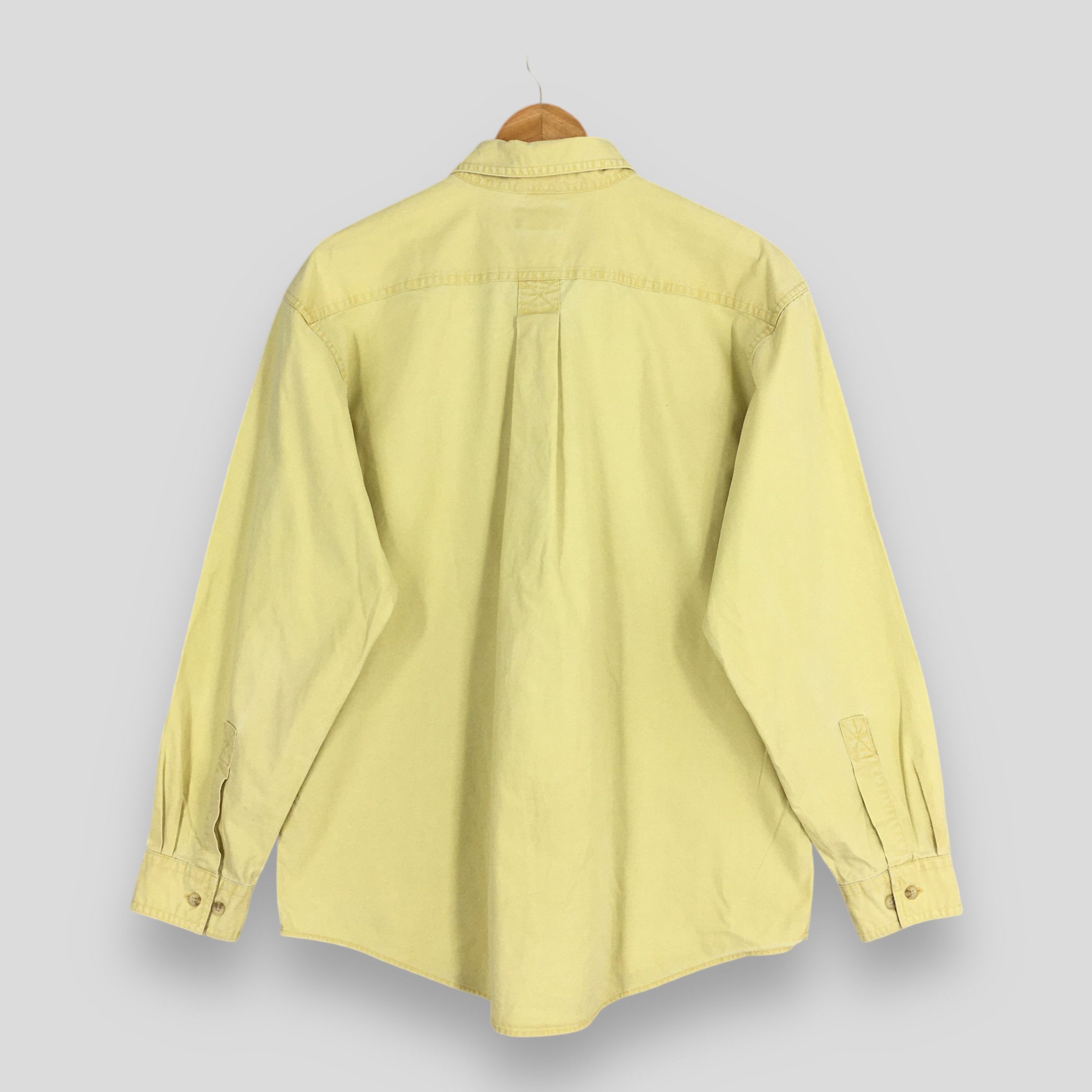 L.L. Bean Vintage 90s LL Bean Flannel Plain Yellow Shirt Medium Size US M / EU 48-50 / 2 - 6 Thumbnail