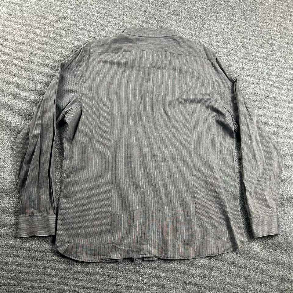 John Varvatos John Varvatos Shirt Mens 2XL Gray Striped Button Up XXL Size US XXL / EU 58 / 5 - 3 Thumbnail