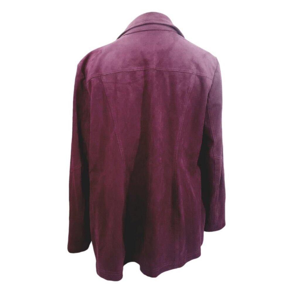 Chicos CT1985 Chico's Purple Faux Suede Purple Zip Front Jacket 12 Size XL / US 12-14 / IT 48-50 - 4 Thumbnail