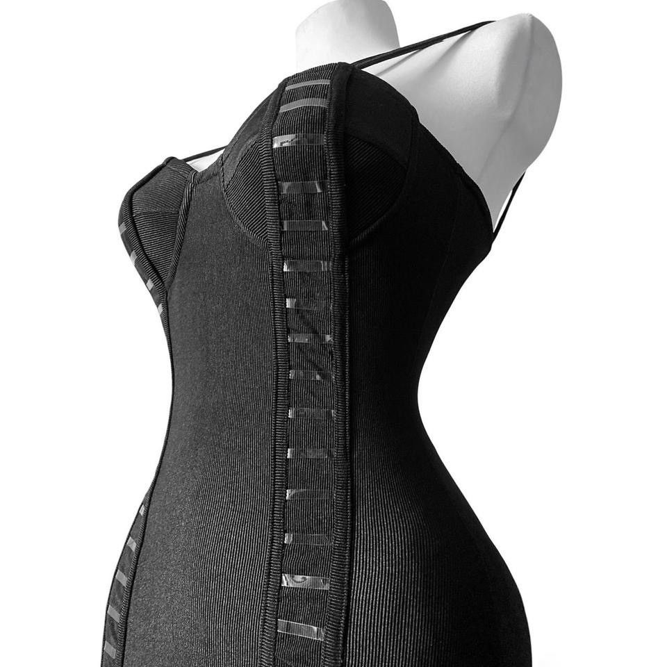 Vintage Stunning black bandage maxi dress with corset unique design Size S / US 4 / IT 40 - 2 Thumbnail
