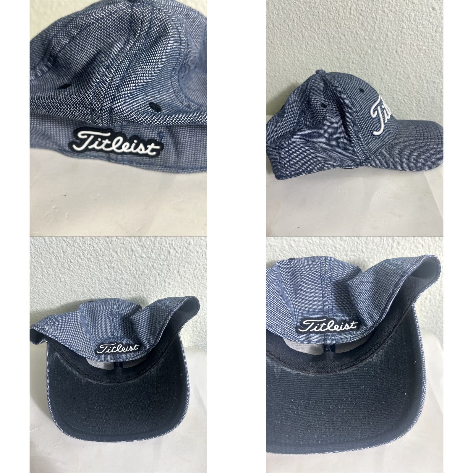 Titleist VINTAGE-NO Titleist Hat Golf Cap XL Gray Plaid Embroidered Logo Adjustable Strap Unisex Adults Cap Style Golf Hat Size ONE SIZE - 8 Thumbnail