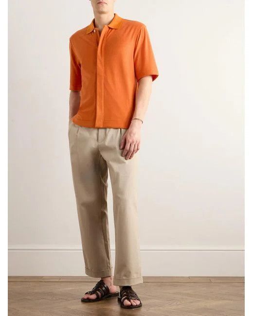 Ermenegildo Zegna o1s1rm0225 RUD313A7 Polo Shirt in Orange Size US M / EU 48-50 / 2 - 2 Thumbnail
