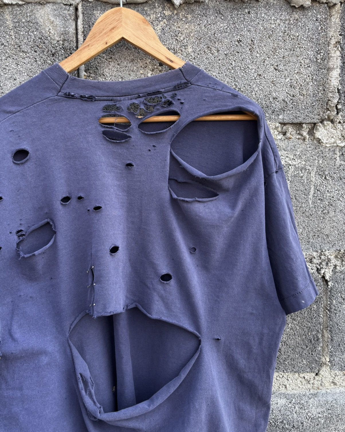 Vintage Thrashed Distressed Faded 90s T Shirt Navy ERD Grunge Size US XL / EU 56 / 4 - 4 Thumbnail