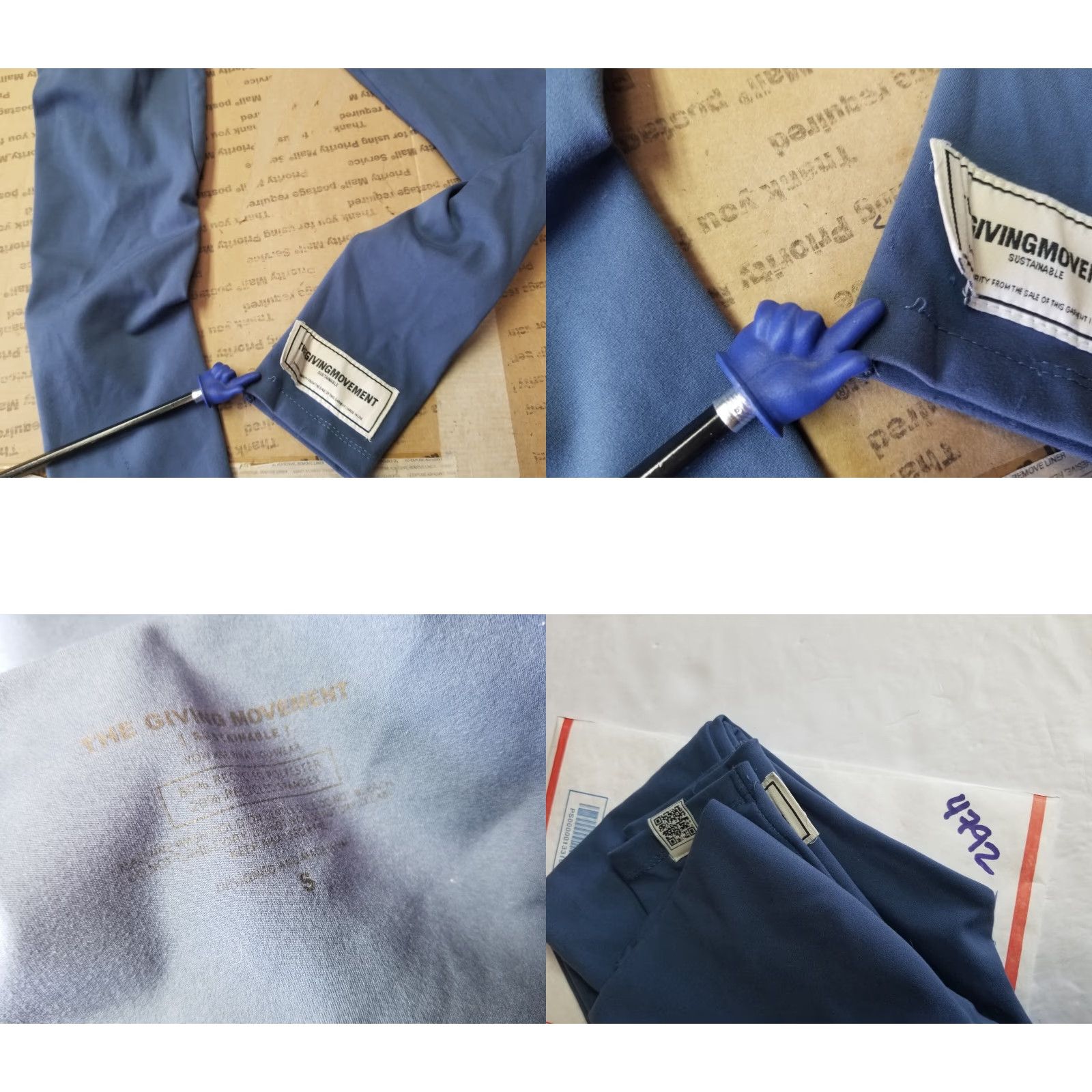 Vintage The Giving Movement Women's Small High Rise Leggings Blue See Pics Flaws Size 28" / US 6 / IT 42 - 8 Thumbnail