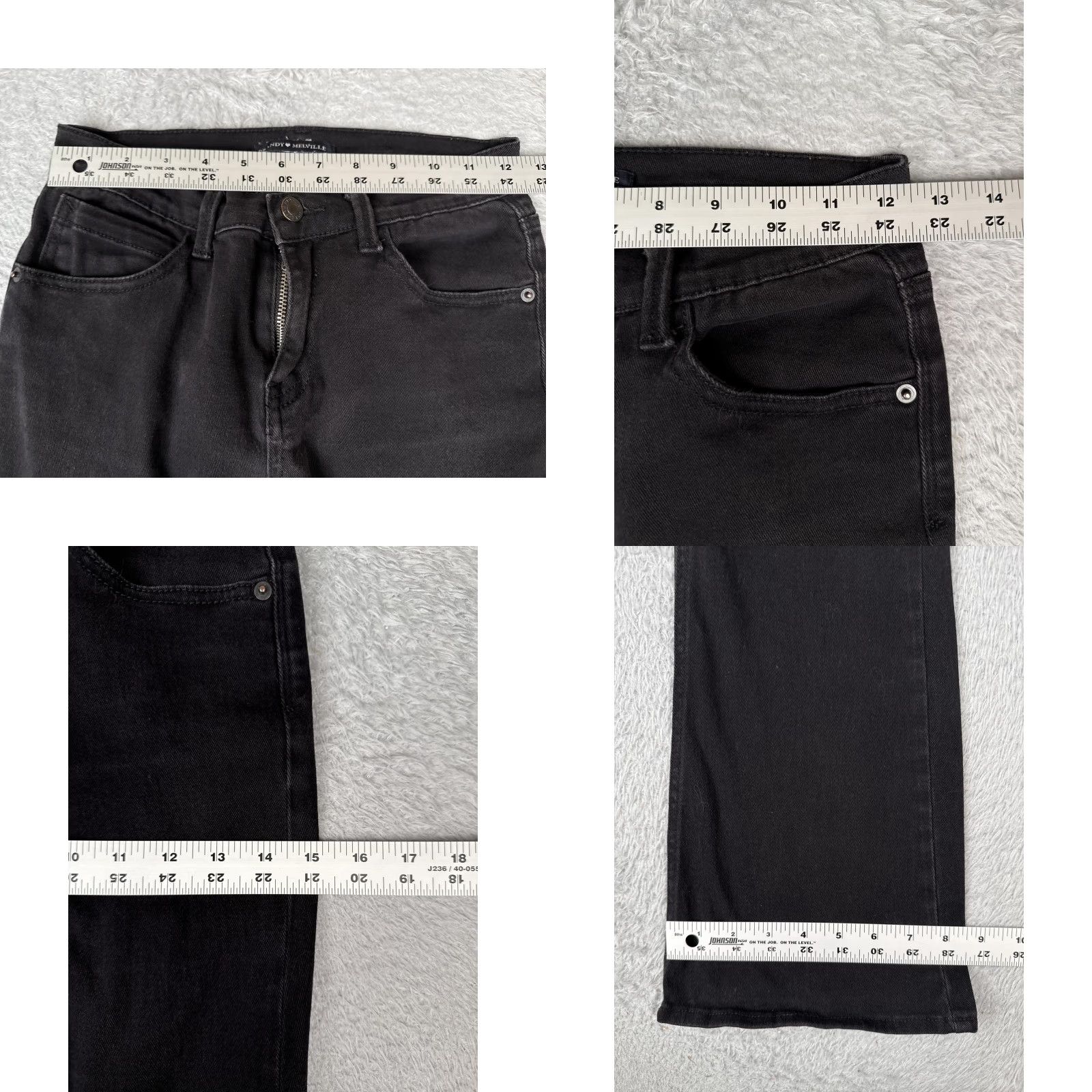 Brandy Melville Brandy Melville Jeans Womens Medium Black Mid Rise Flare Stretch Denim 24x29 Size 32" / US 10 / IT 46 - 9 Thumbnail