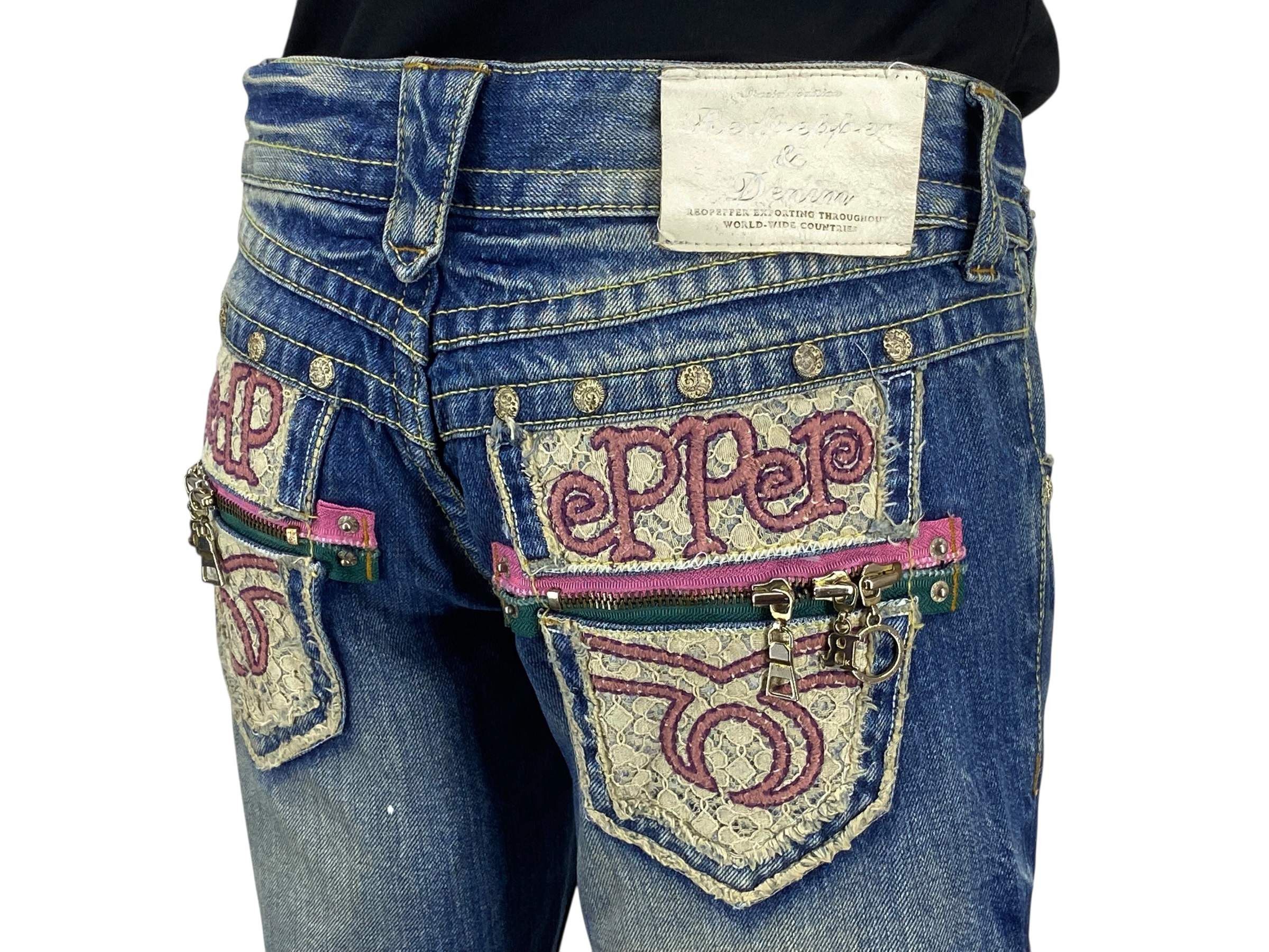 Japanese Brand Red Pepper Bootcut Flare Jeans Japanese Embroidered Jeans Size 27" / US 4 / IT 40 - 5 Thumbnail