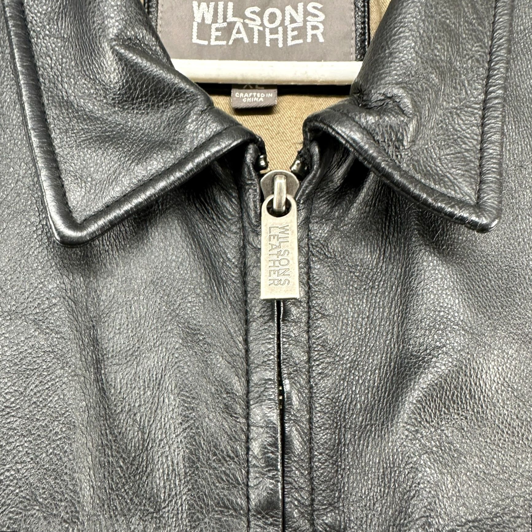 Vintage VINTAGE Wilsons Jacket Mens XL Black Workwear Detroit Style Genuine Leather Y2K Bomber Jacket Full Zip 90s City Classic Western Hip Hop USA Mens Size US XL / EU 56 / 4 - 4 Thumbnail