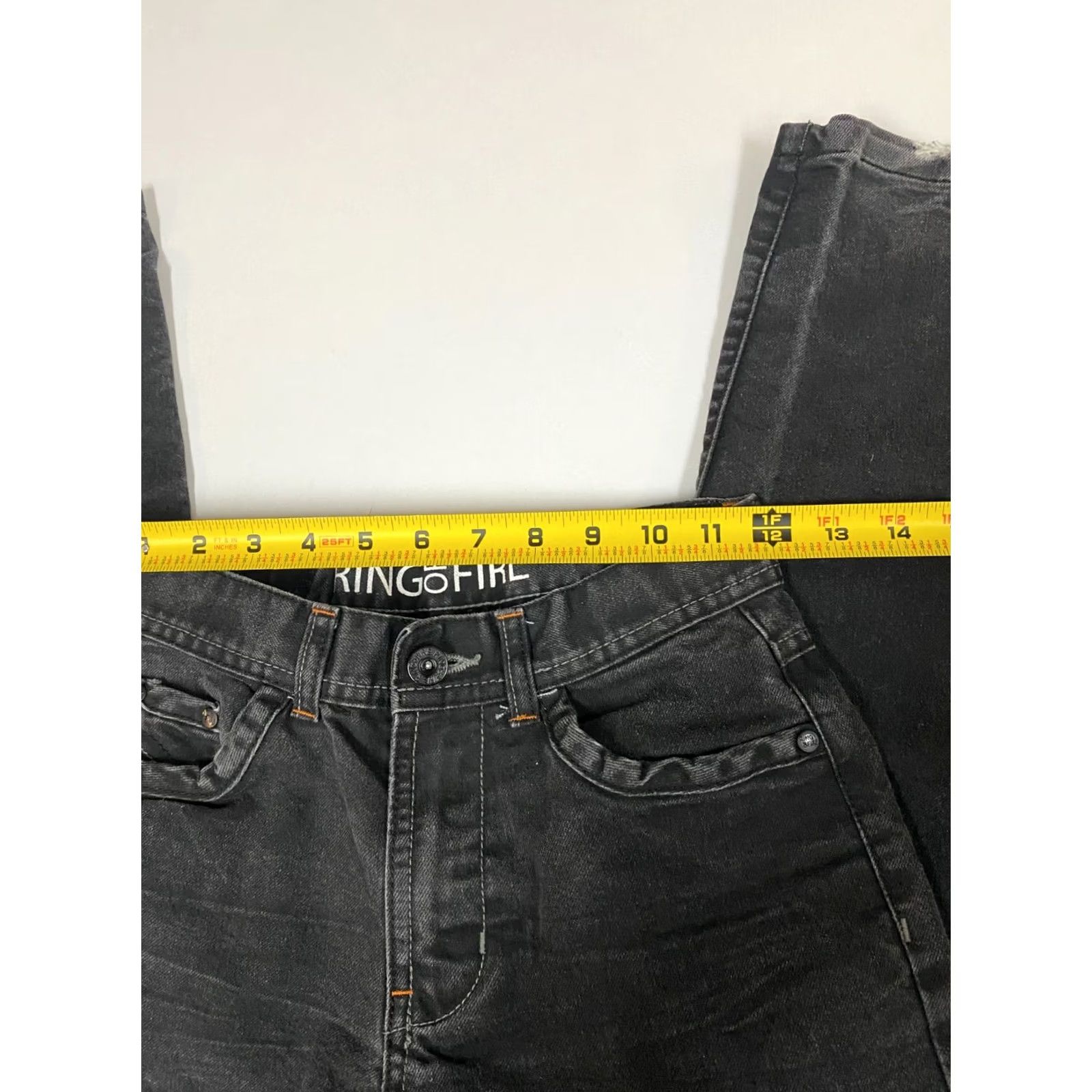 Ring Of Fire Ring of Fire Womens Jeans 24x24 Black Straight Regular Size 42" / US 20 - 3 Thumbnail