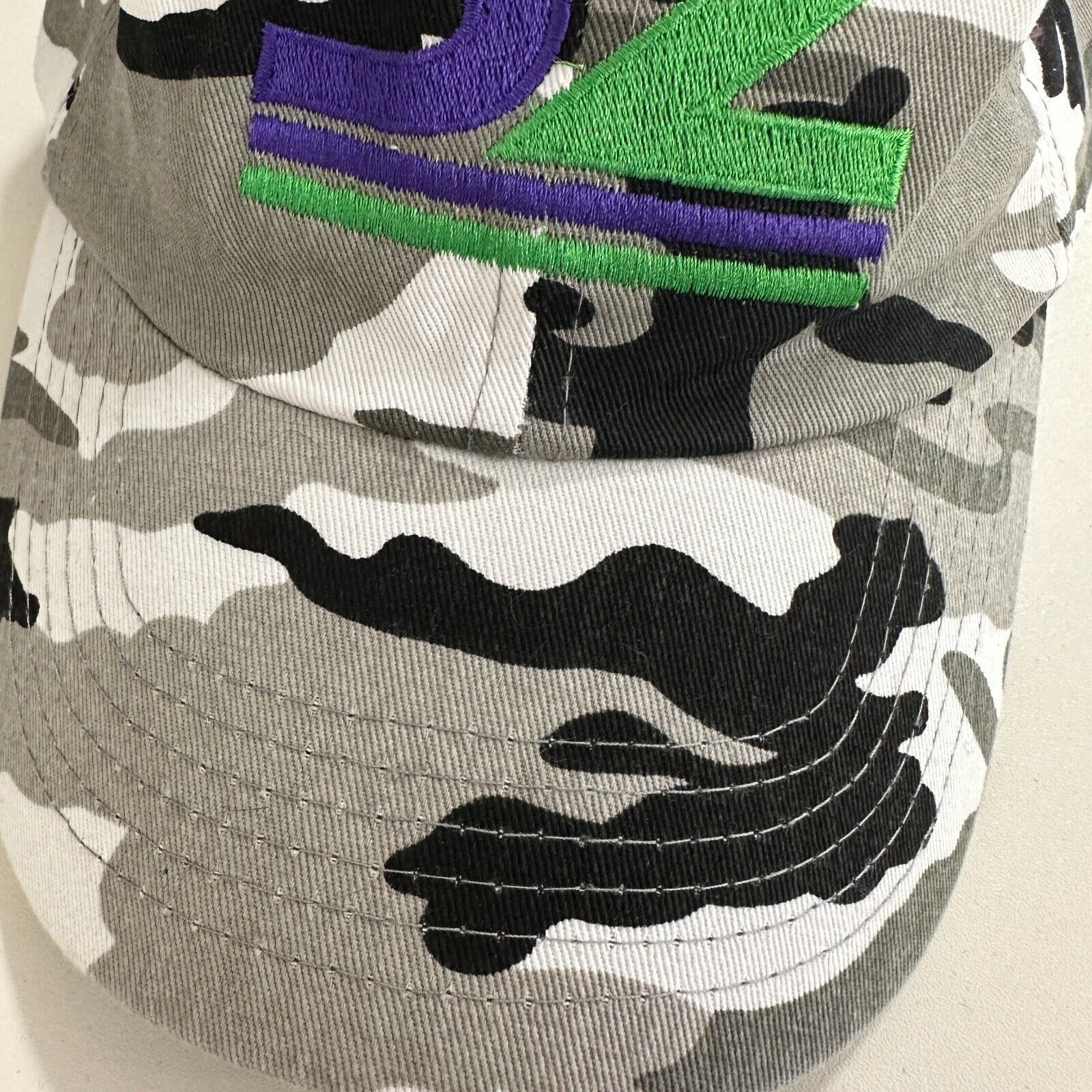 Other JZ Black Gray White Camo Adj Baseball Cap Purple Green Logo Size ONE SIZE - 7 Thumbnail