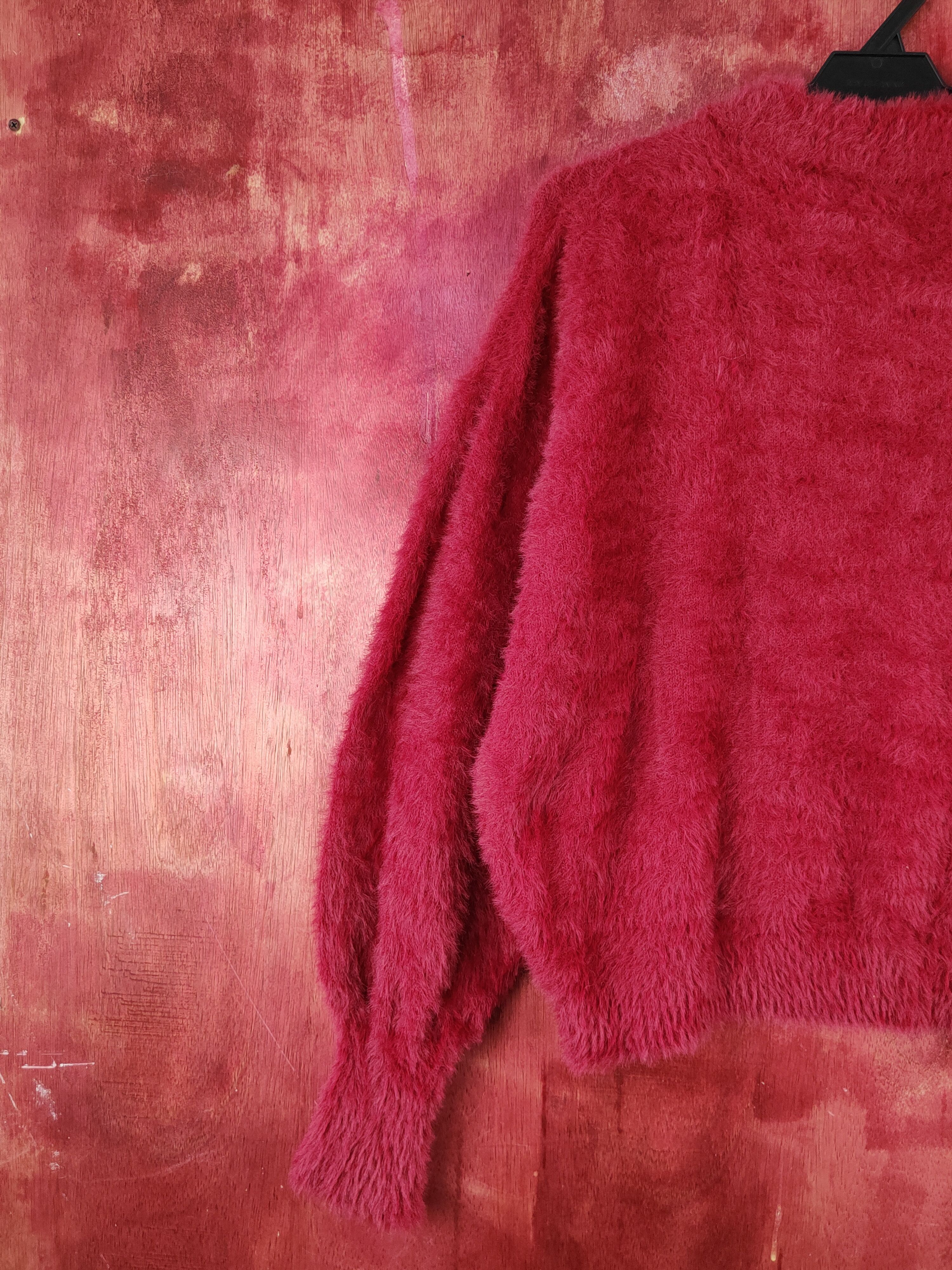 Homespun Knitwear Earth Music & Ecology Maroon Fur Mohair Knitwear #S2078 Size US M / EU 48-50 / 2 - 8 Thumbnail