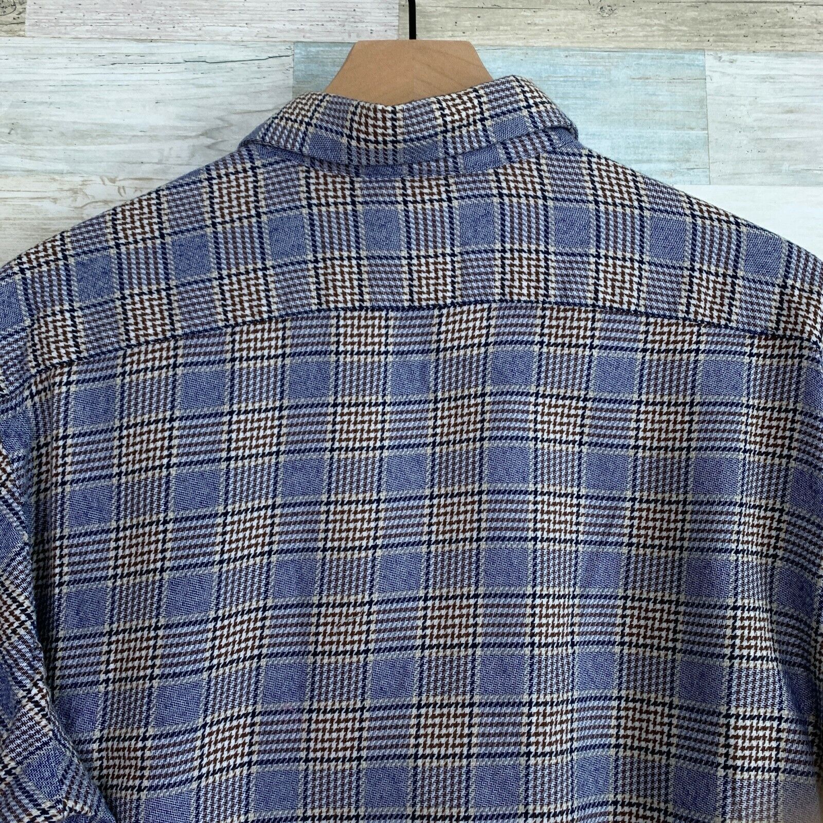 Thomas Dean Thomas Dean Basketweave Check Shirt Blue Button Up Mens L Size US L / EU 52-54 / 3 - 6 Thumbnail