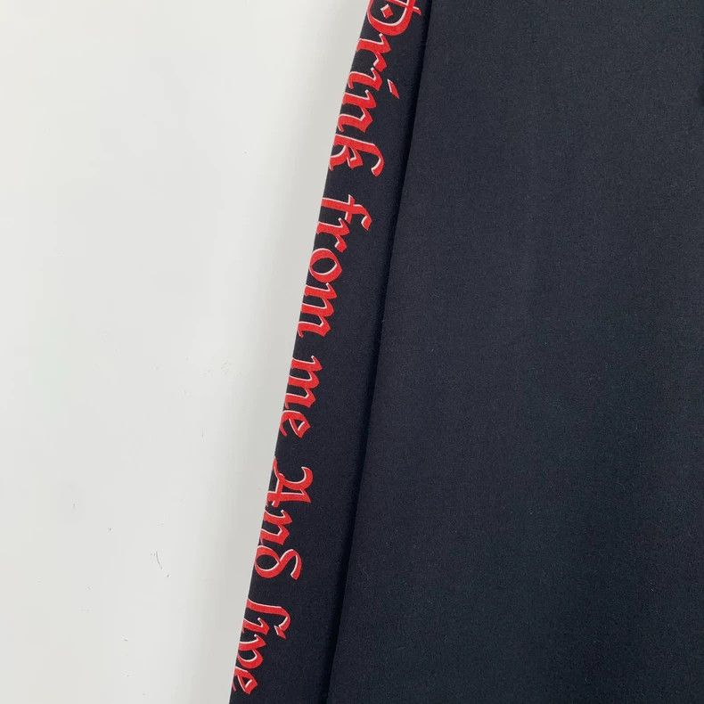 Vetements VetementsBlack monogrammed hooded drawstring cotton long-sl Size US L / EU 52-54 / 3 - 4 Thumbnail