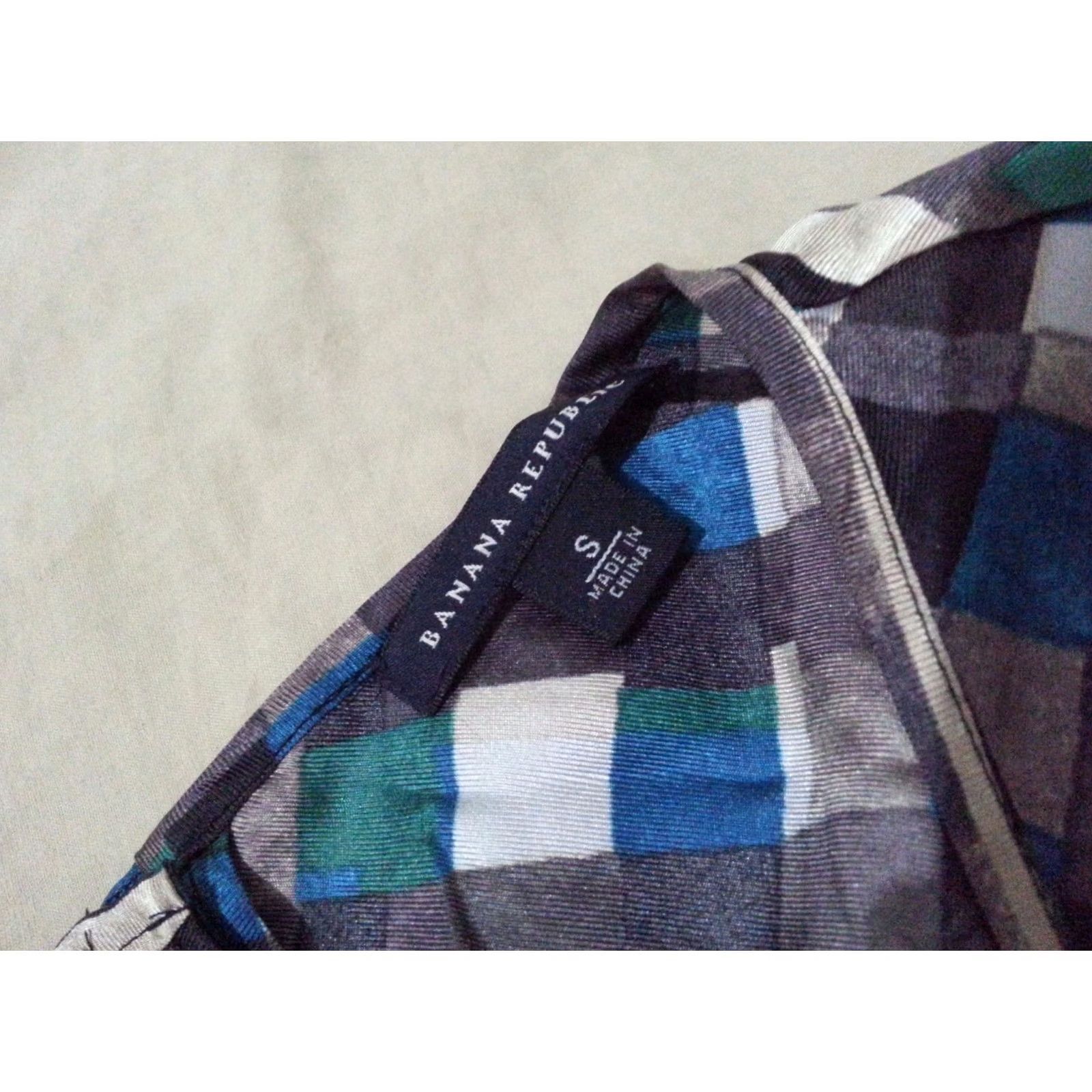 Banana Republic Womens Banana Republic Silk Blouse S Small Blue Green Size S / US 4 / IT 40 - 5 Thumbnail