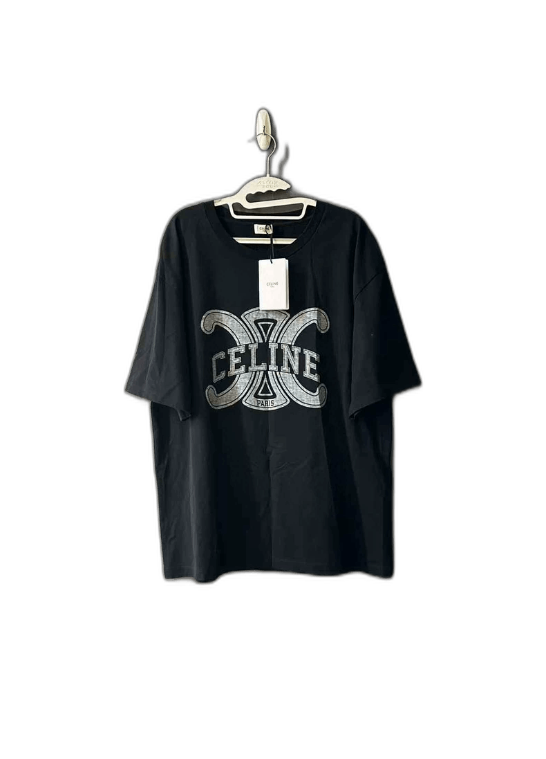 Celine Celine Black Logo Short Sleeve Shirt Size US S / EU 44-46 / 1 - 1 Thumbnail