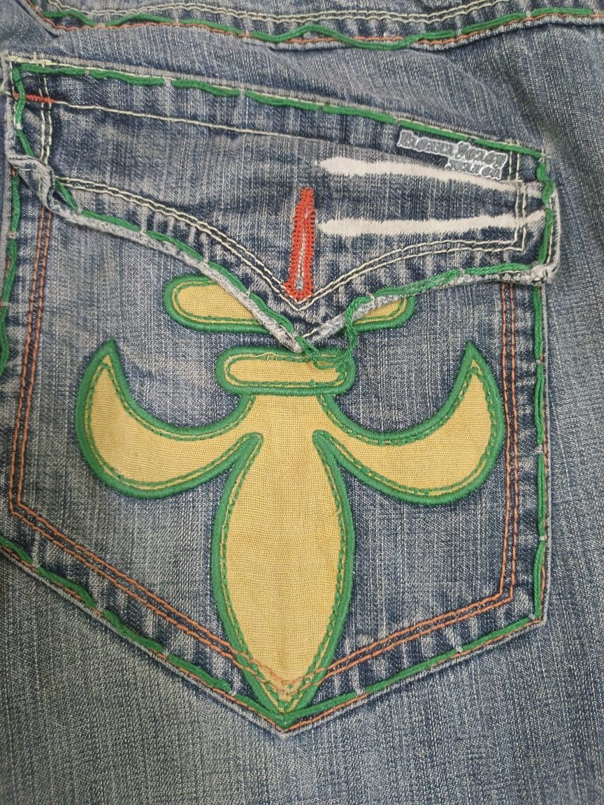 Designer × Vintage Rare Distressed Laguna Beach Skulls Jeans Flare Baggy Size US 30 / EU 46 - 6 Thumbnail