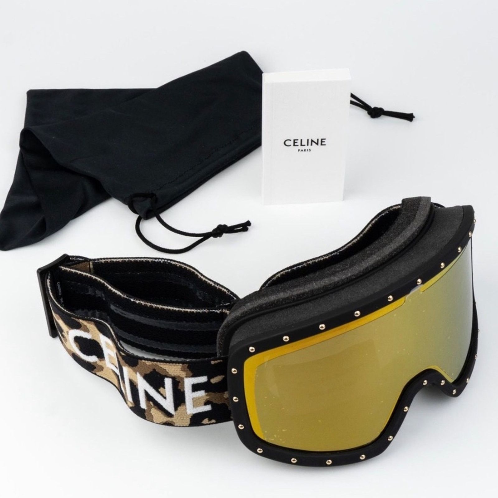 Celine New! Celine Ski Mask C40196U 99C, Gold Mirror, Authentic Size ONE SIZE - 6 Thumbnail