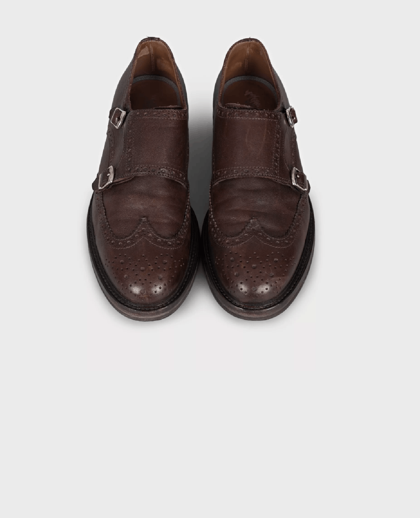 Brunello Cucinelli Brunello Cucinelli Men's Brown Leather Monk Strap Shoes Size US 9 / EU 42 - 2 Thumbnail