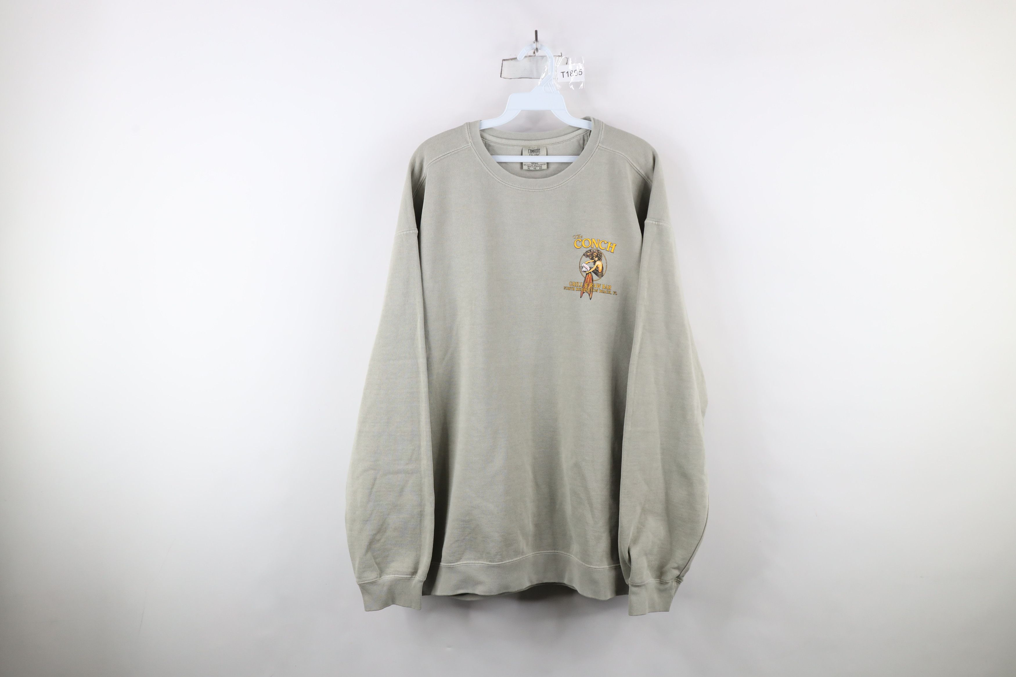 Vintage Vintage 90s The Conch Grill and Raw Bar Sweatshirt Green Size US XL / EU 56 / 4 - 1 Thumbnail