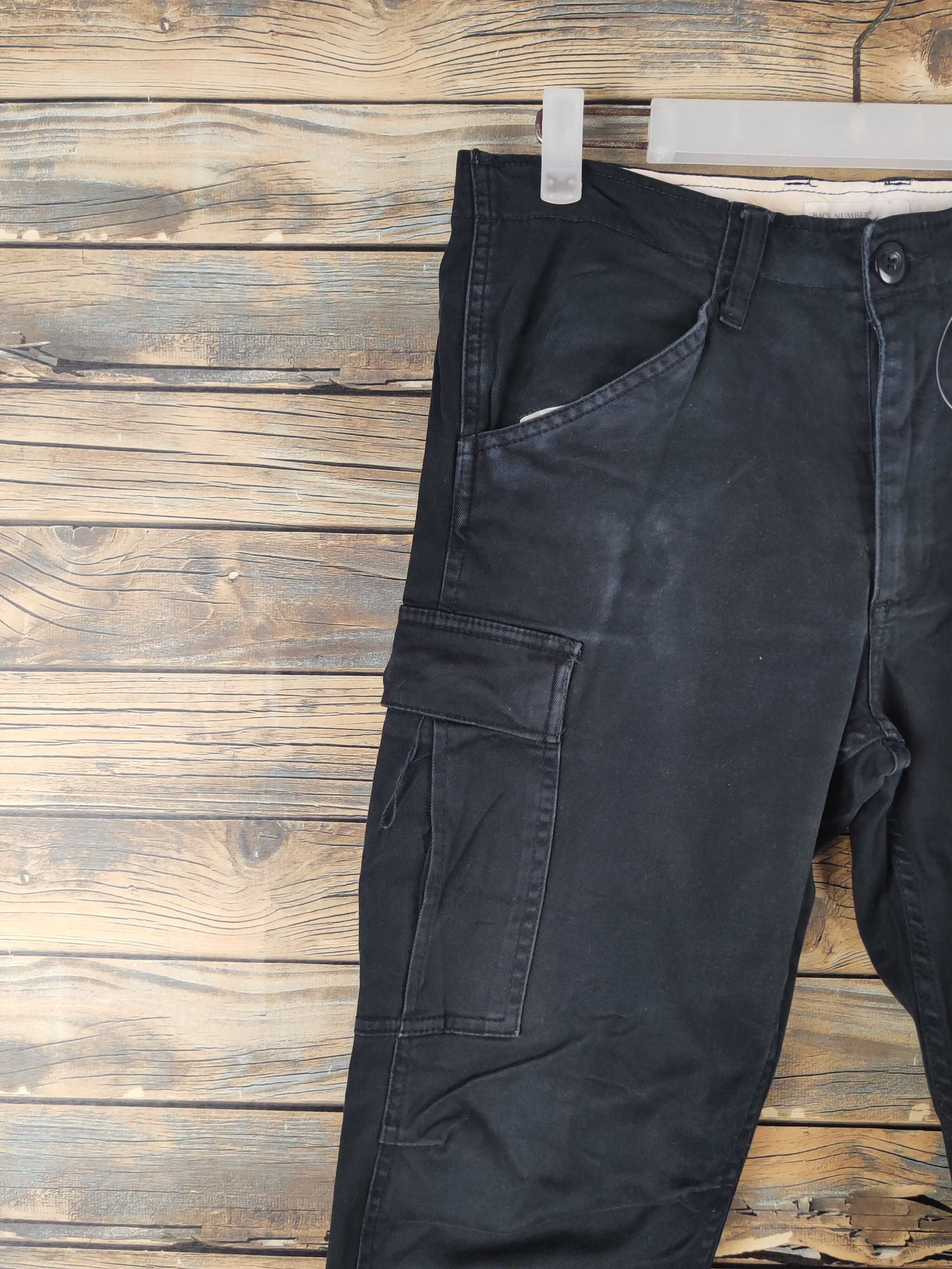 Japanese Brand DL Back Number Black Multipocket Cargo Pants #46-284T Size US 31 - 3 Thumbnail