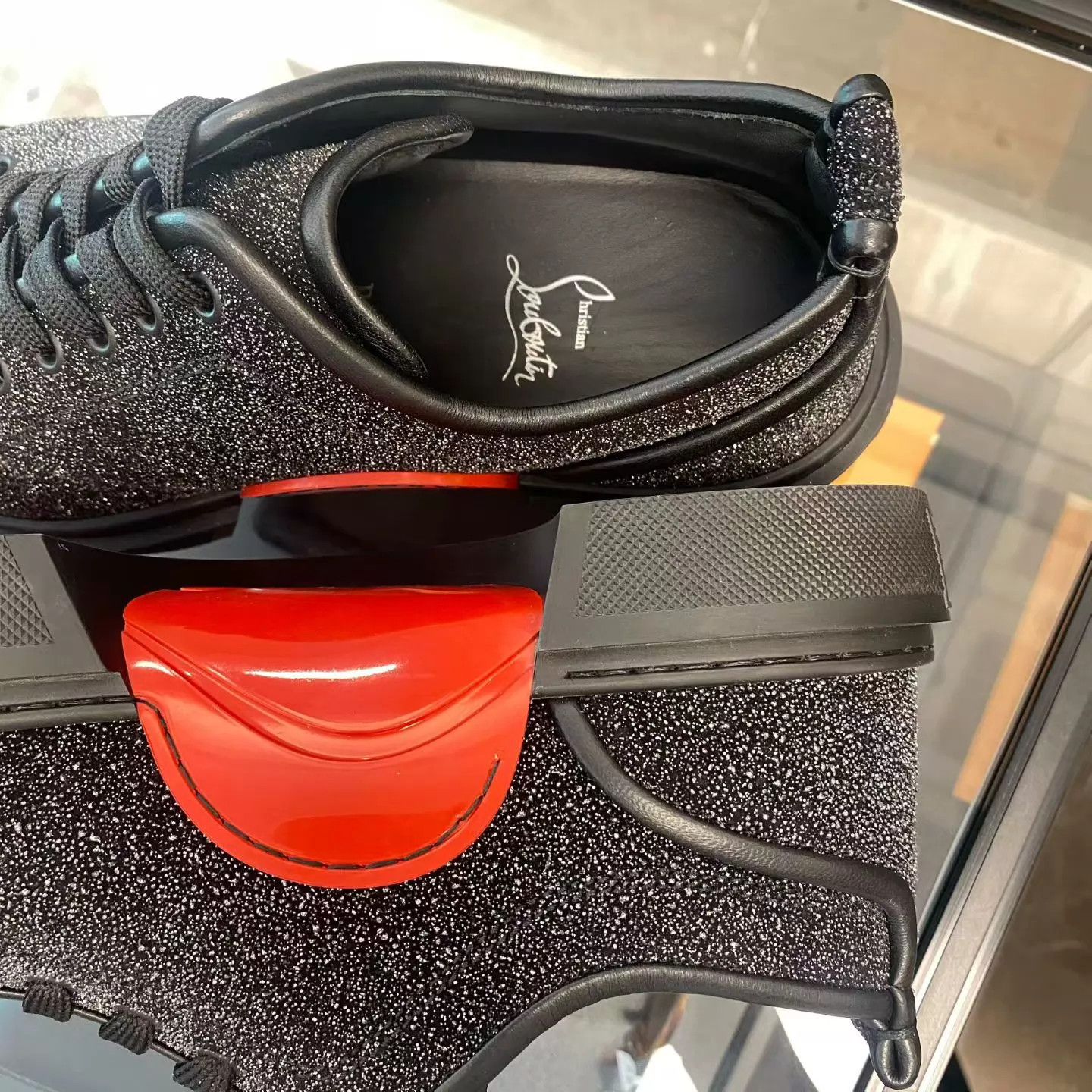 Christian Louboutin CL Crystal Black Skate Shoes 41.5 99 New Size US 8.5 / EU 41-42 - 8 Thumbnail