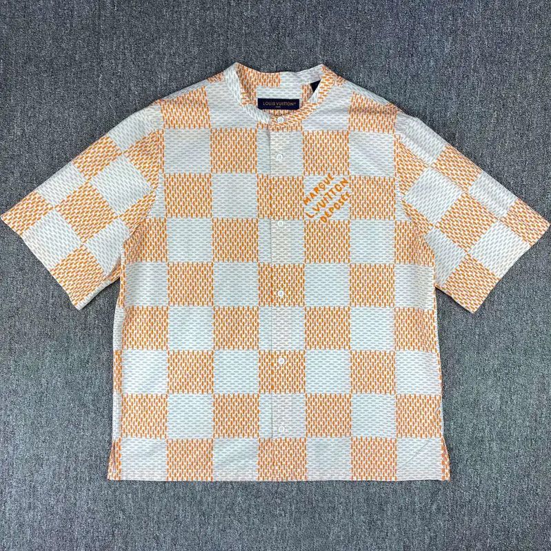 Louis Vuitton Louis Vuitton Women's Large Orange Cotton Shirt 0089 Size L / US 10 / IT 46 - 1 Thumbnail