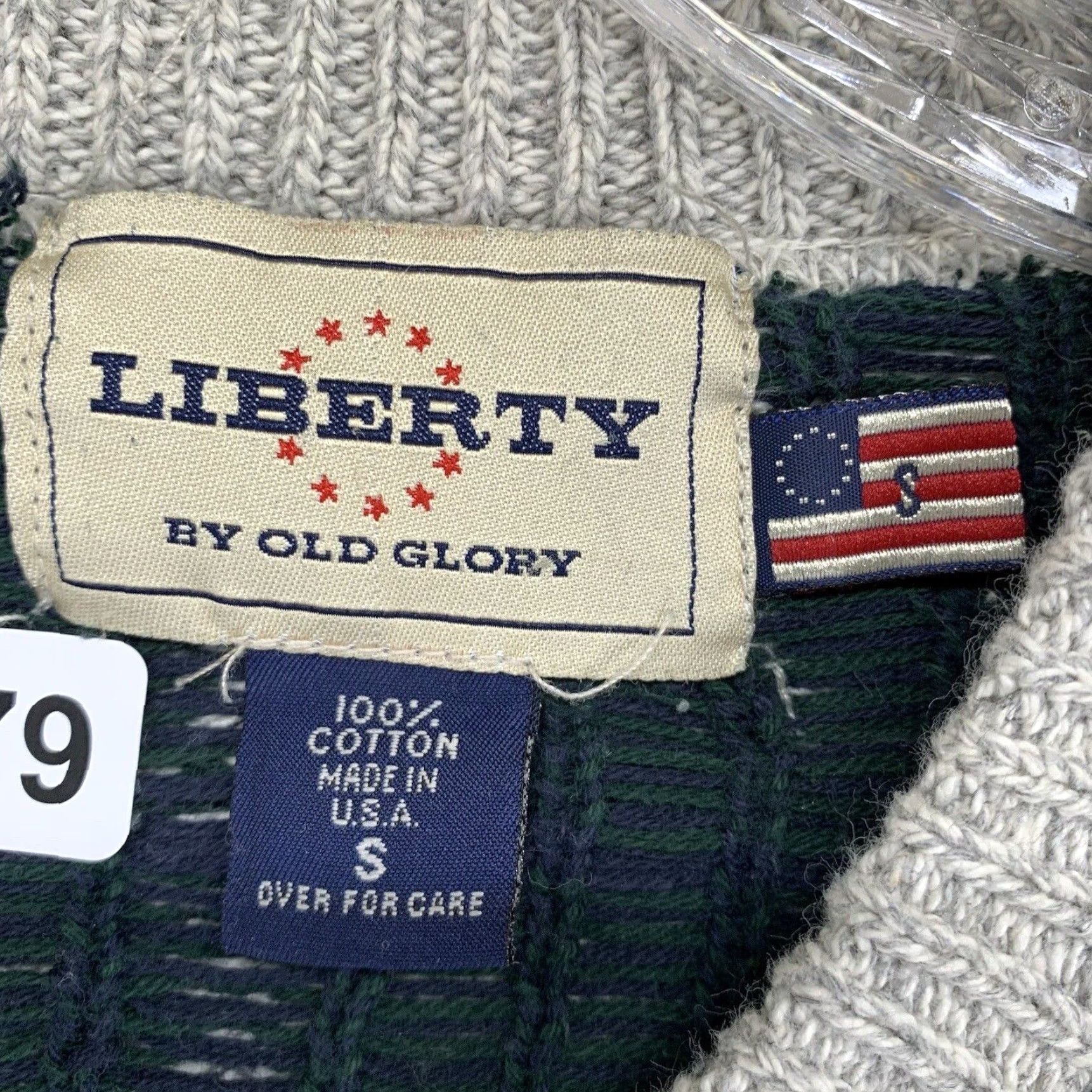 Vintage VINTAGE Liberty By Old Glory Men's Sweater 90s Henley V-Neck Boxy Fit Medium Plaid Gray Green Navy Heavyweight Size US M / EU 48-50 / 2 - 6 Thumbnail