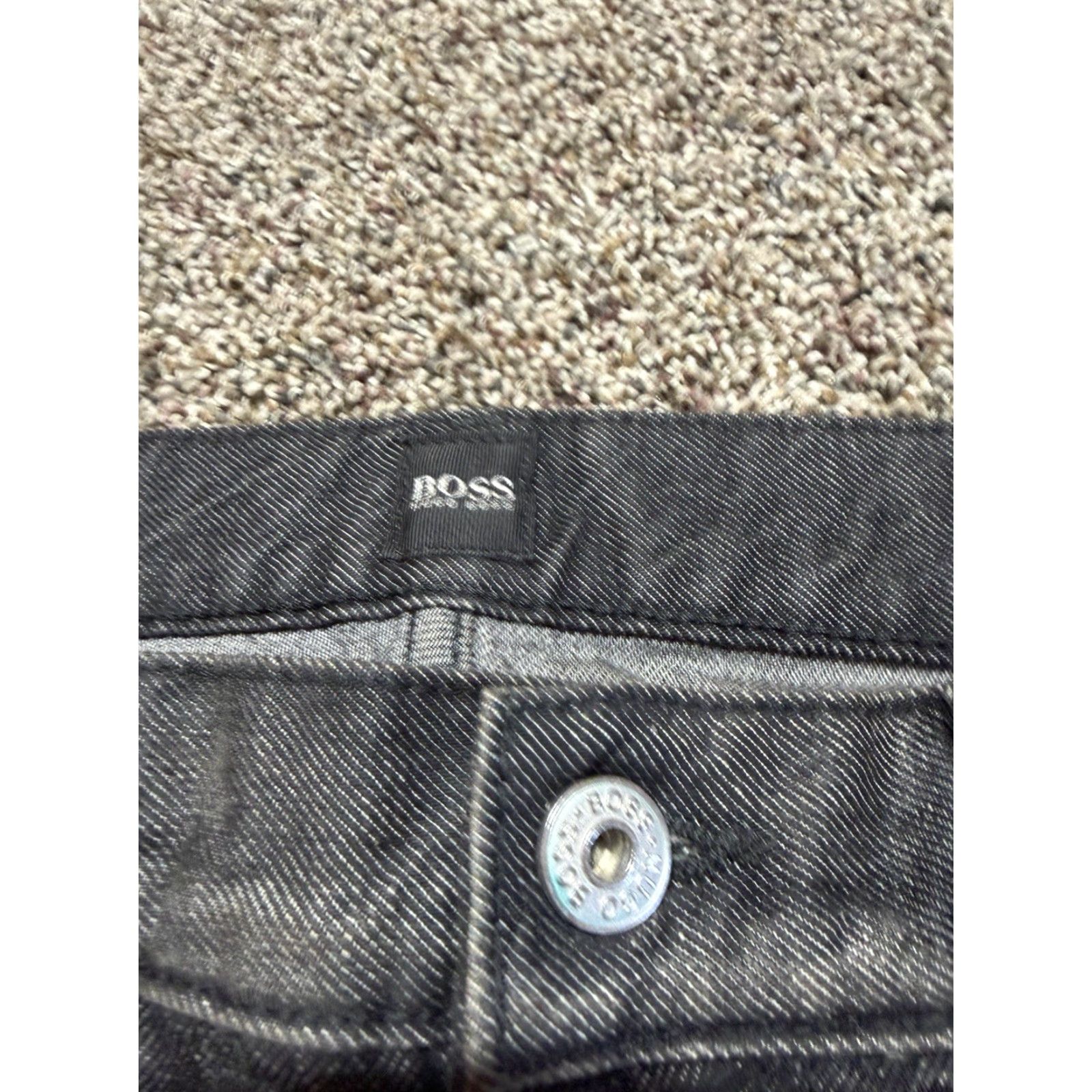 Hugo Boss HUGO BOSS Men Jeans 34 Black Denim 34X34 Straight Bootcut Denim Jeans Regular 5-Pocket Design Mens Black 34 Size US 34 / EU 50 - 3 Thumbnail