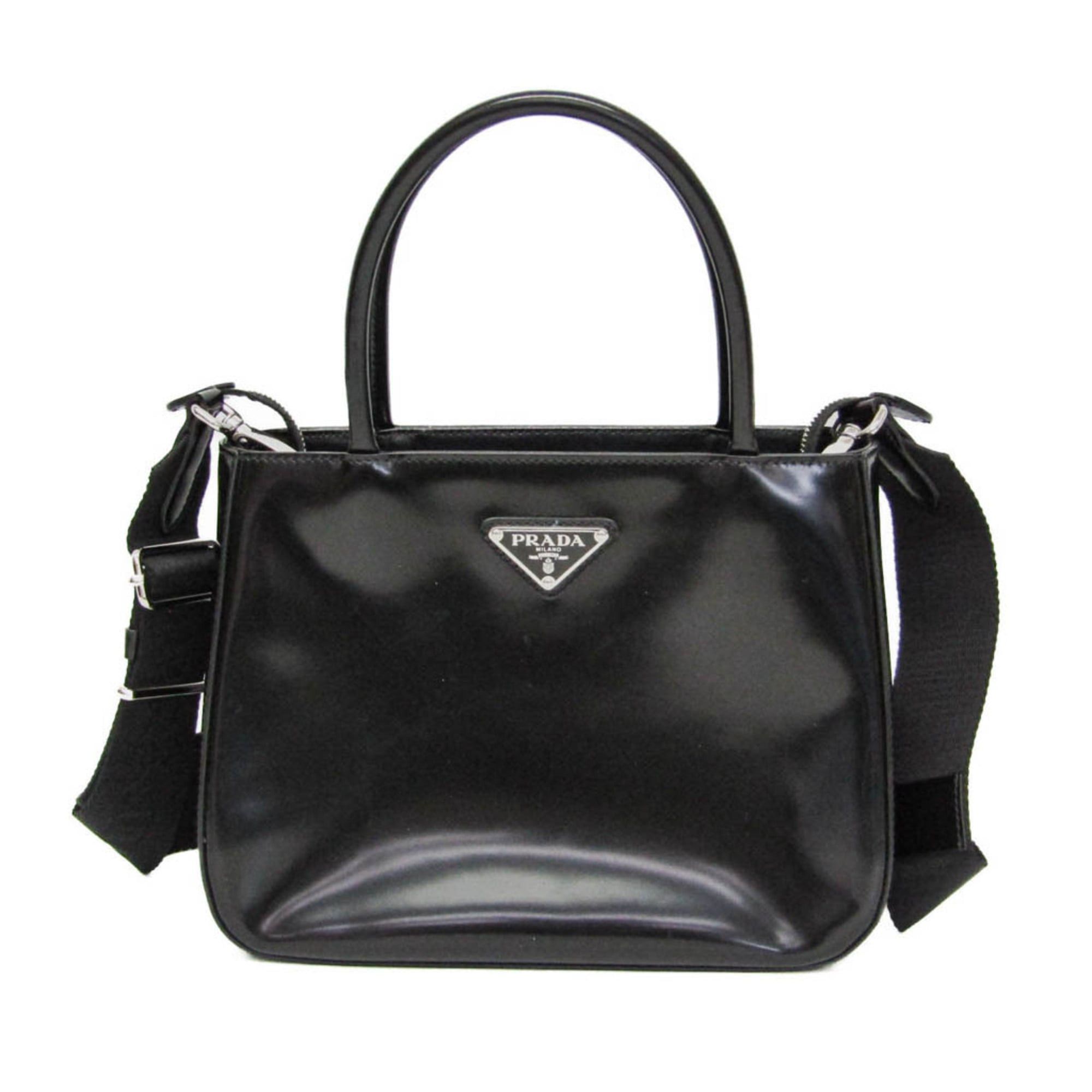 Prada Prada Brushed Leather SPAZZOLATO 1BA320 Women's Leather Handbag,Shoulder Bag Black Size ONE SIZE - 1 Thumbnail