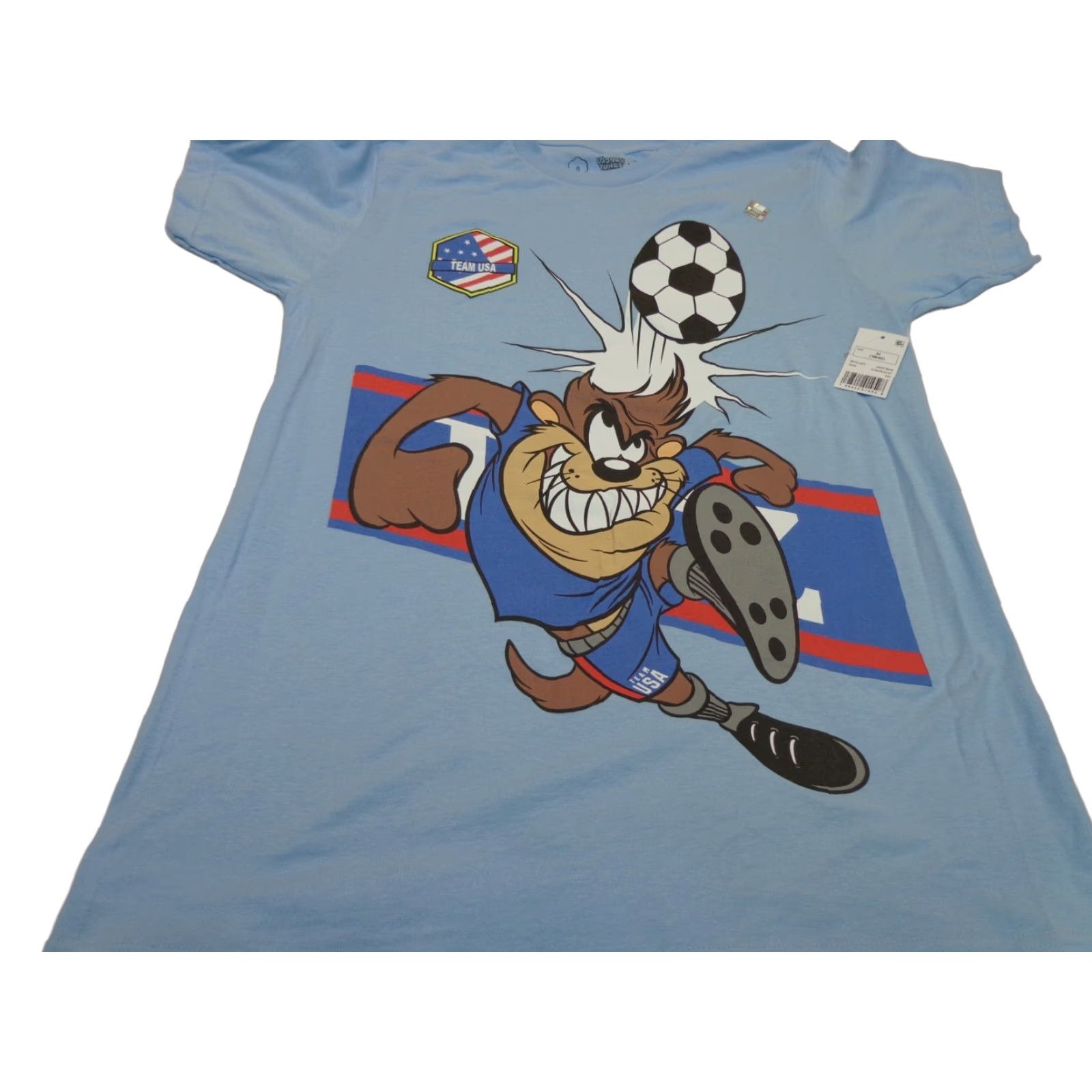 Vintage Looney Tunes Team USA Soccer Taz Graphic Tee Light Blue Size Medium NEW Size US M / EU 48-50 / 2 - 1 Thumbnail